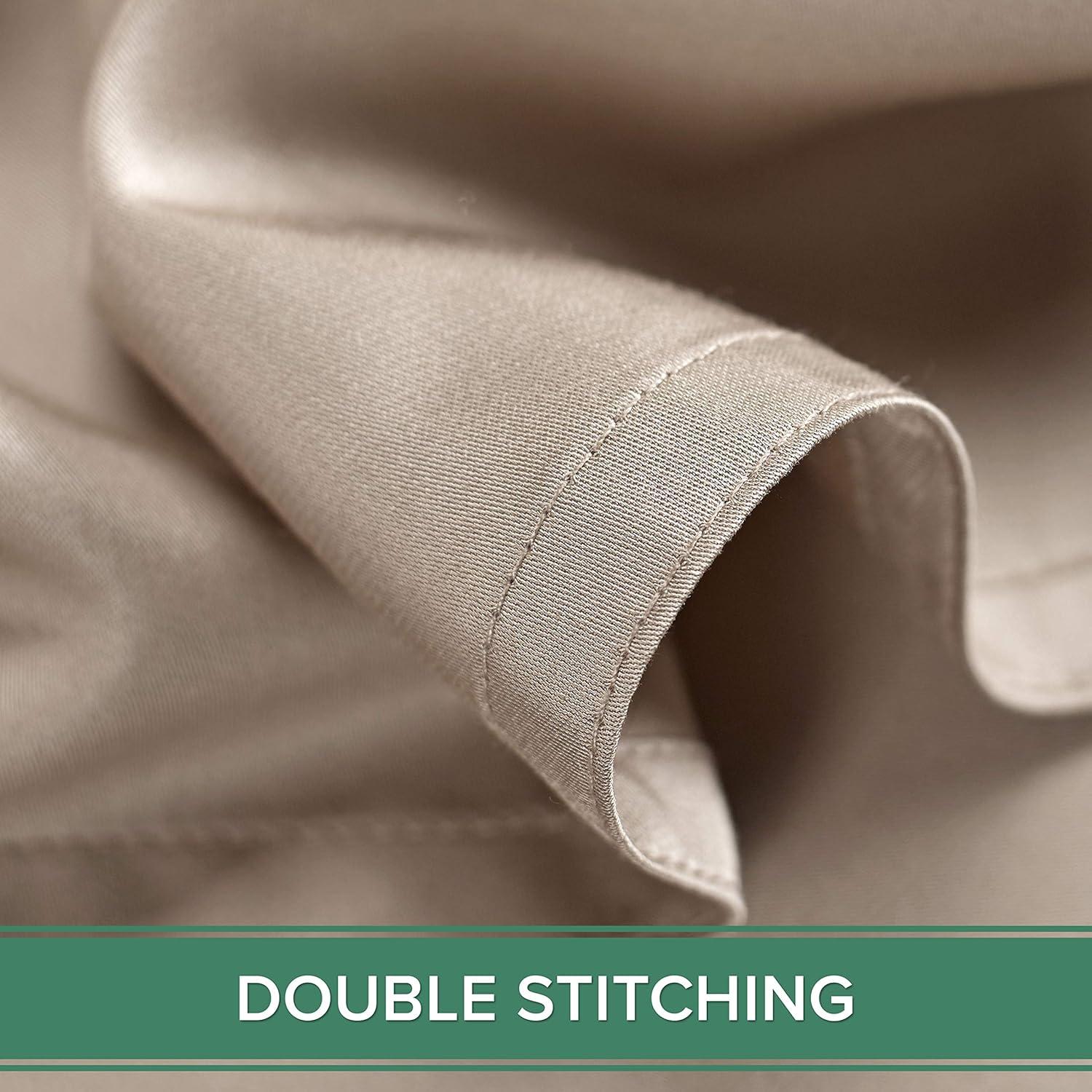 PURE BAMBOO Sheets Twin Size Bed Sheets 3 Piece Set, Genuine 100% Organic Bamboo, Luxuriously Soft & Cooling, Double Stitching, 16 Inch Deep Pockets, Lifetime Quality Promise (Twin, Sand)