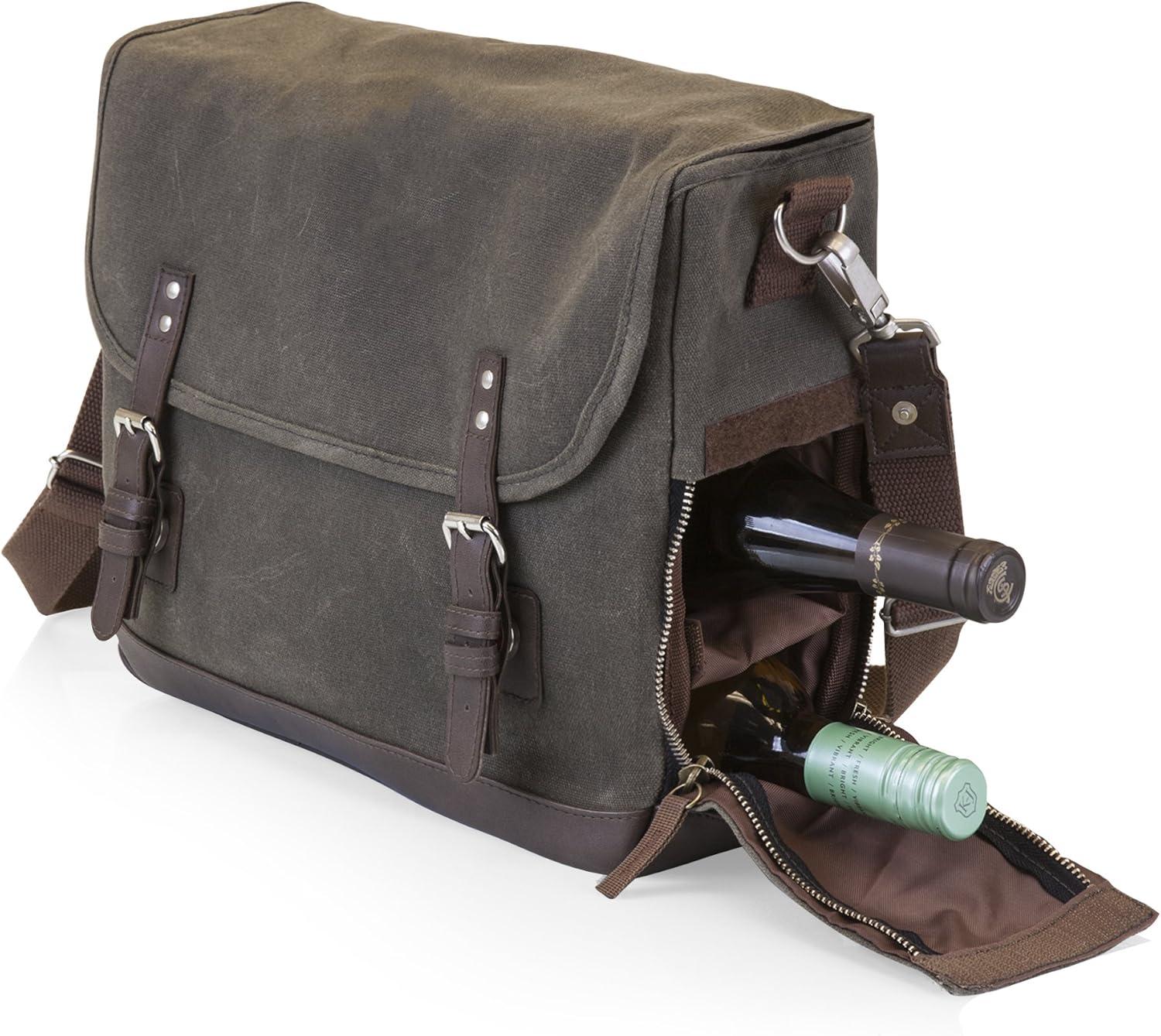 Legacy Adventure Wine Tote Bag with Wine Glasses and Mini Table Khaki