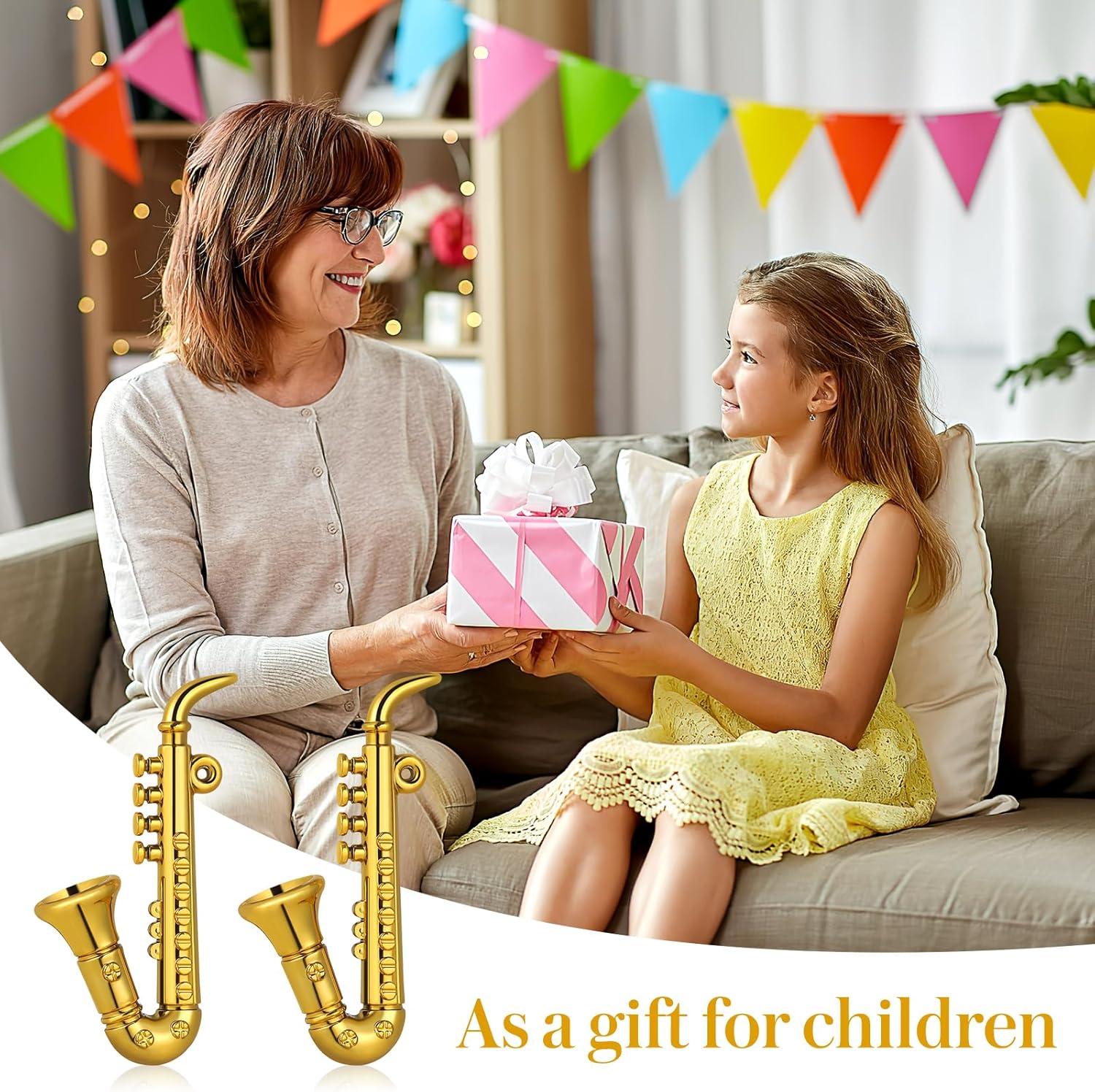 Musical Instrument Decor Mini Instrument Toy for Home Kid Bedroom (Golden, Saxophone Pattern)