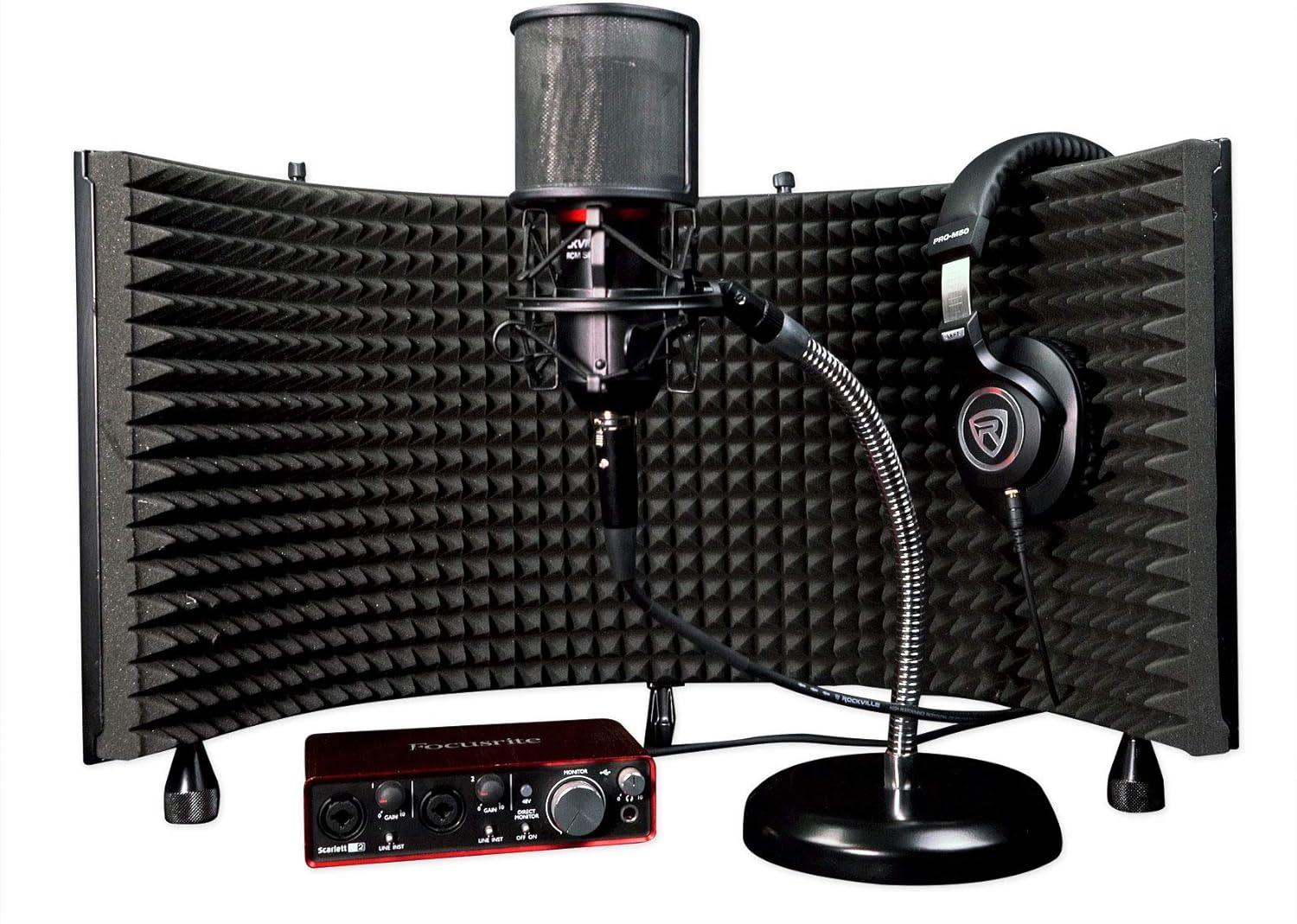 Rockville RDMS6 Studio Desktop Mic Stand w 11.8" Gooseneck+Round Weighted Base