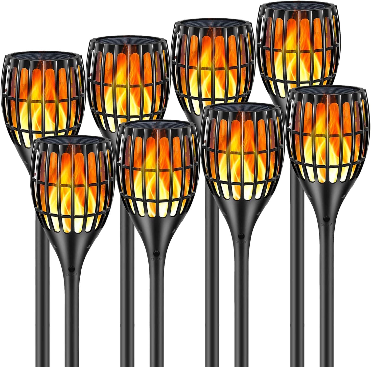 Solar Lights Outdoor, 43" Flickering Flames Torch Light Solar Garden Lights Waterproof Landscape Lighting Dusk to Dawn Auto On/Off Security Torch Light for Yard Patio Driveway, 4Pack
