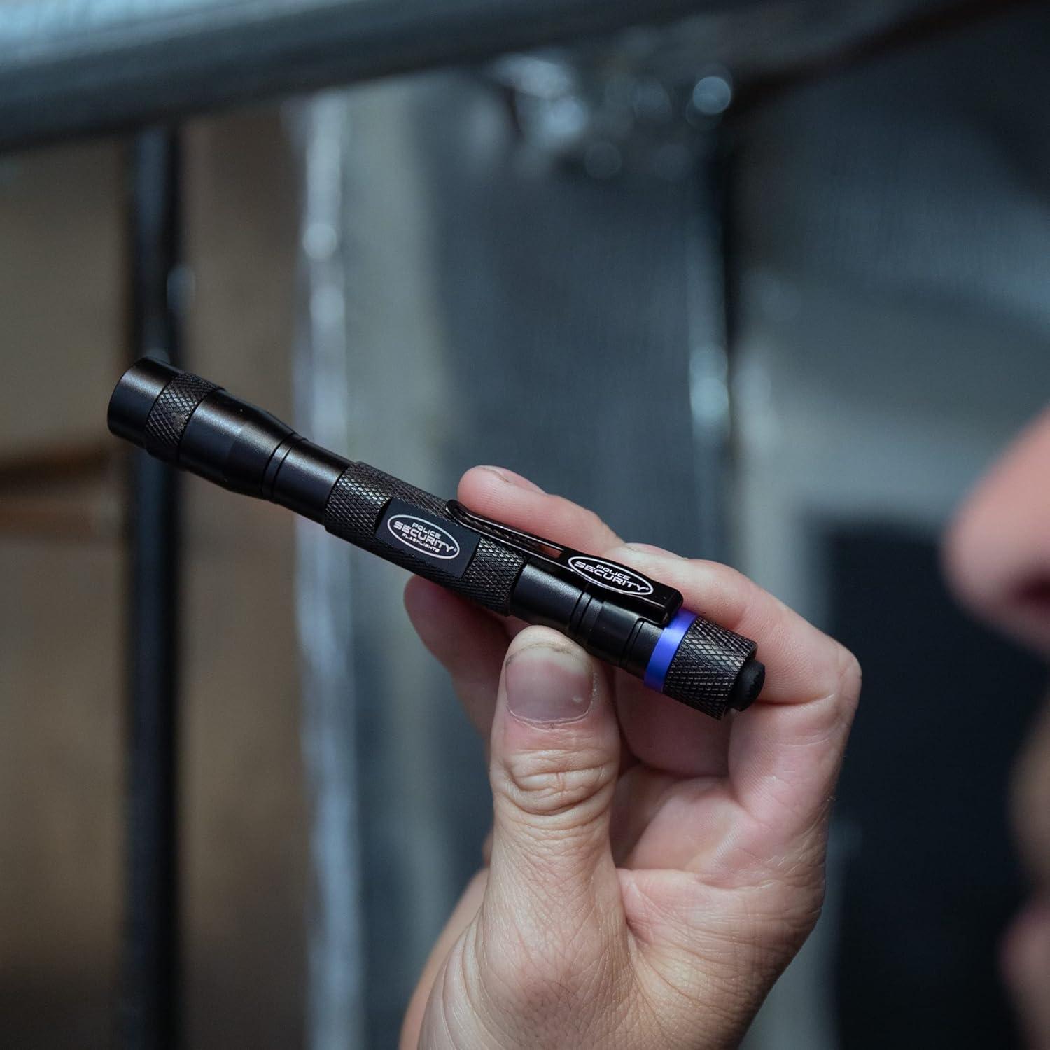 Black Tactical LED Pen Flashlight with Water Resistant Design