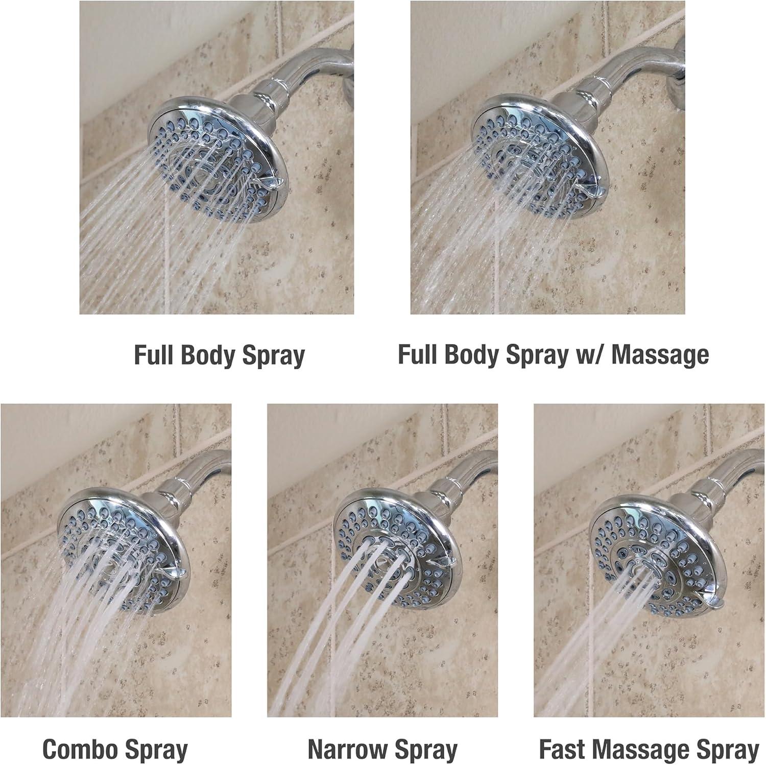 Danco 5-Spray Water-Saving Shower Head in Matte Black (12023)