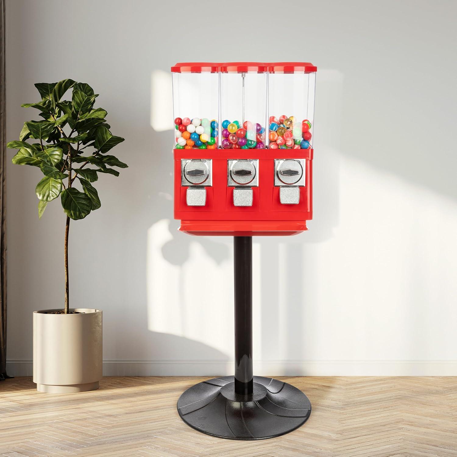 Great Northern Popcorn Great Northern Popcorn Triple Gumball Machine with Stand Red