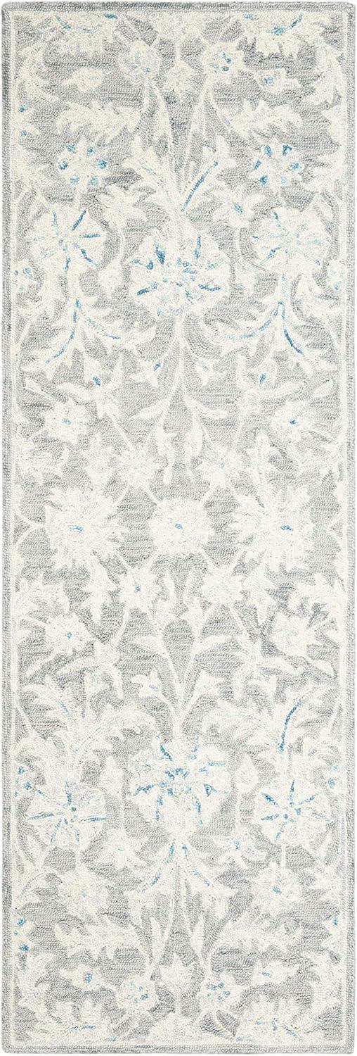 Micro-Loop MLP506 Hand Tufted Indoor Runner Rug - Grey/Ivory - 2'3"x11' - Safavieh