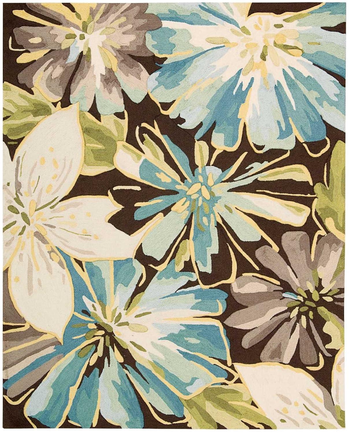 Nourison Fantasy Abstract Floral Chocolate 8' x 10'6" Area Rug, (8' x 11')