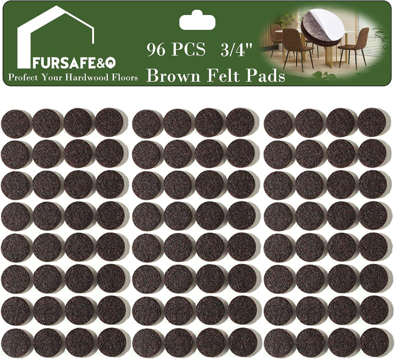 Fursafe&Q Felt Furniture Pads, Furniture Felt Pads for Hardwood Floors -Self Adhesive Chair Leg Floor Protectors, Protect from Nicks, Dents and Scratches, Chair Feet Protectors 136 Pcs Chair Feet