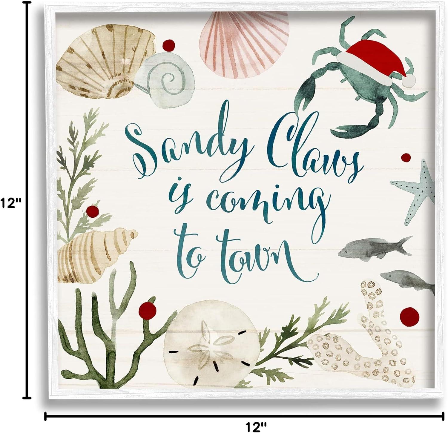 Santa Claus Nautical Beach Holiday Sandy Christmas by Victoria Barnes - Graphic Art Print