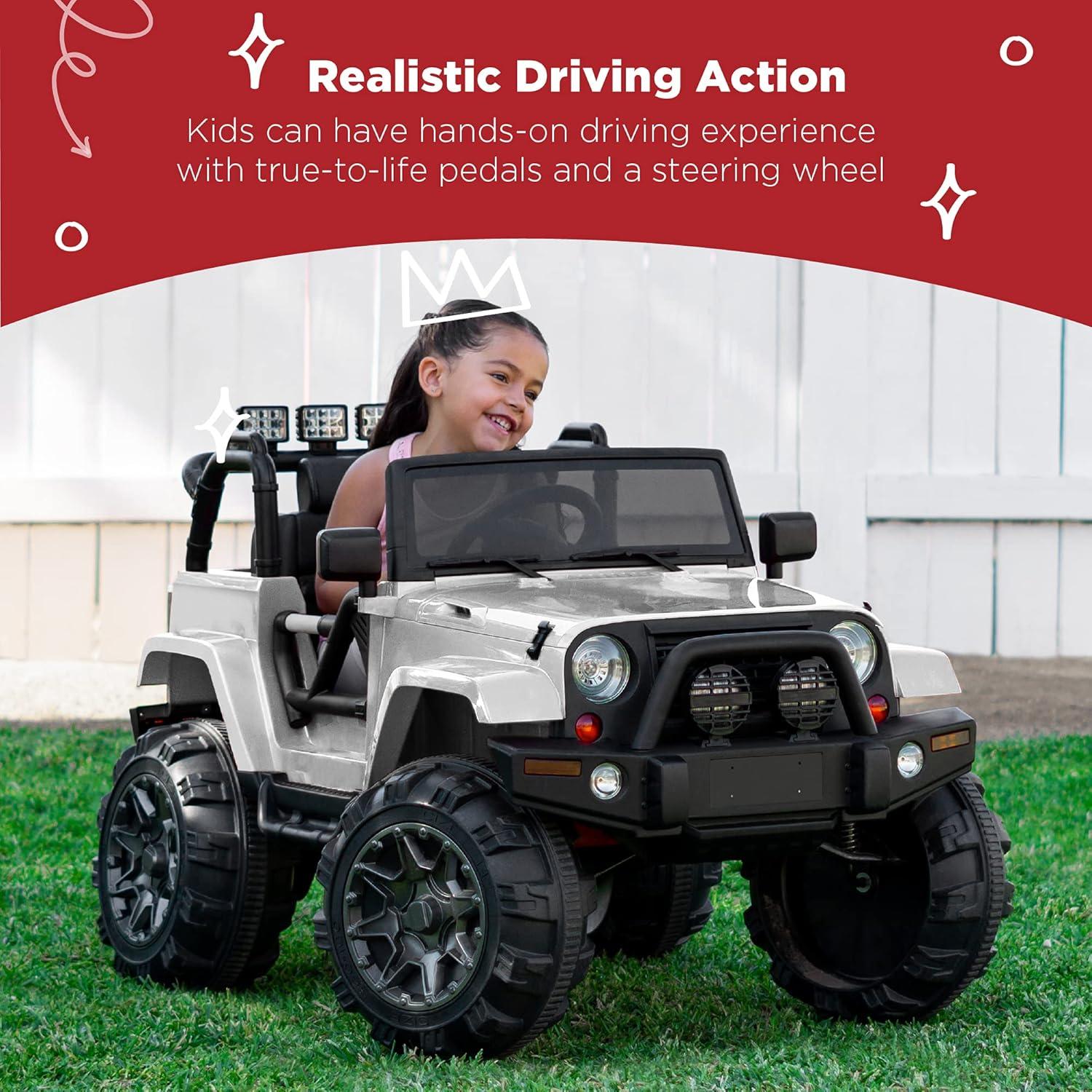 Best Choice Products 12V Kids Ride On Truck Car w/ Remote Control, Spring Suspension, Bluetooth, LED Lights