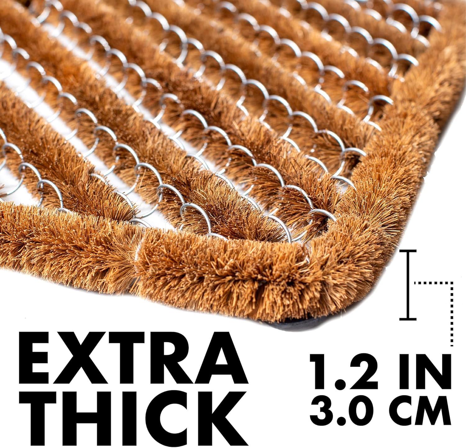 Ninamar Natural Coir Herringbone Door Mat - 24 x 16 inch