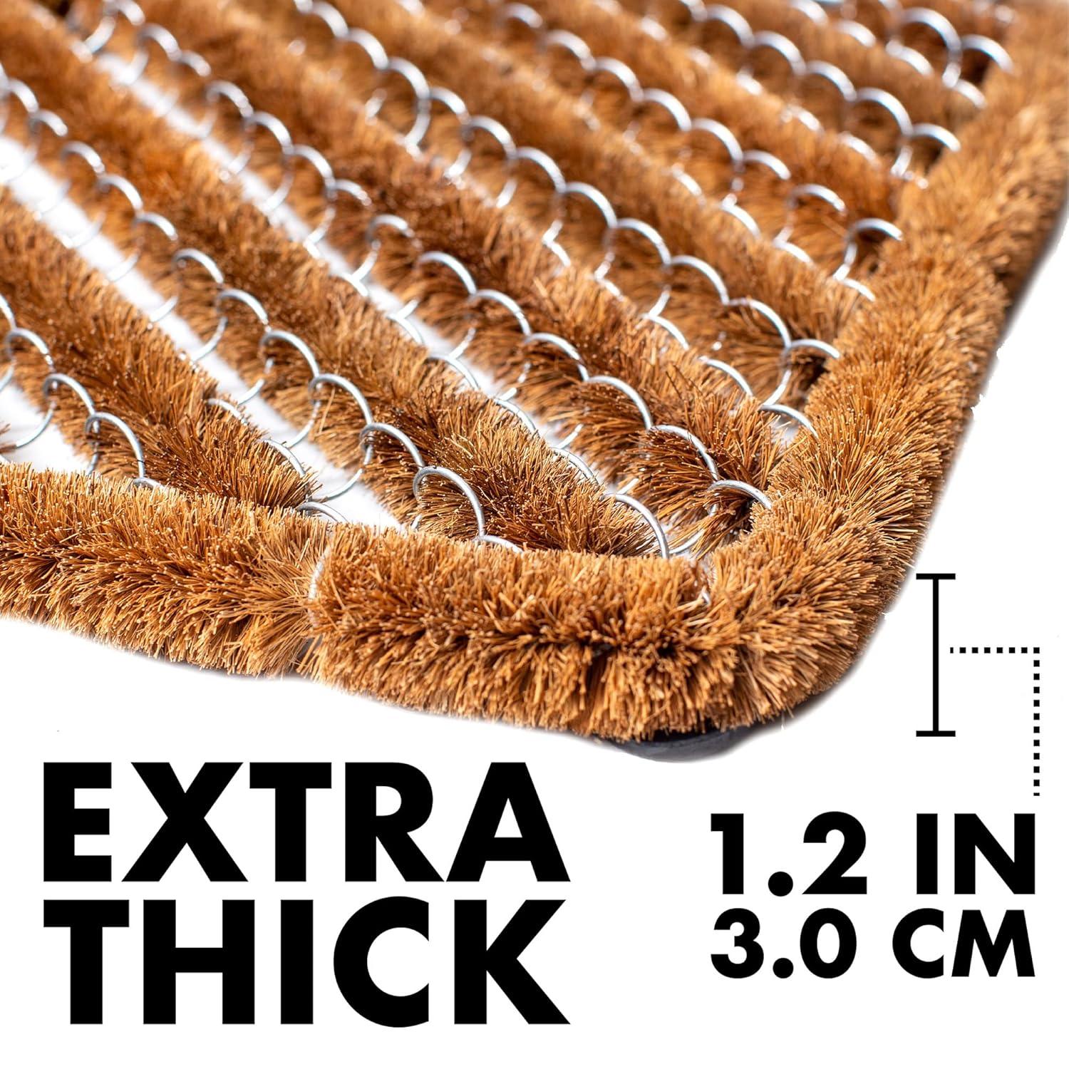 Ninamar Natural Coir Herringbone Door Mat - 24 x 16 inch