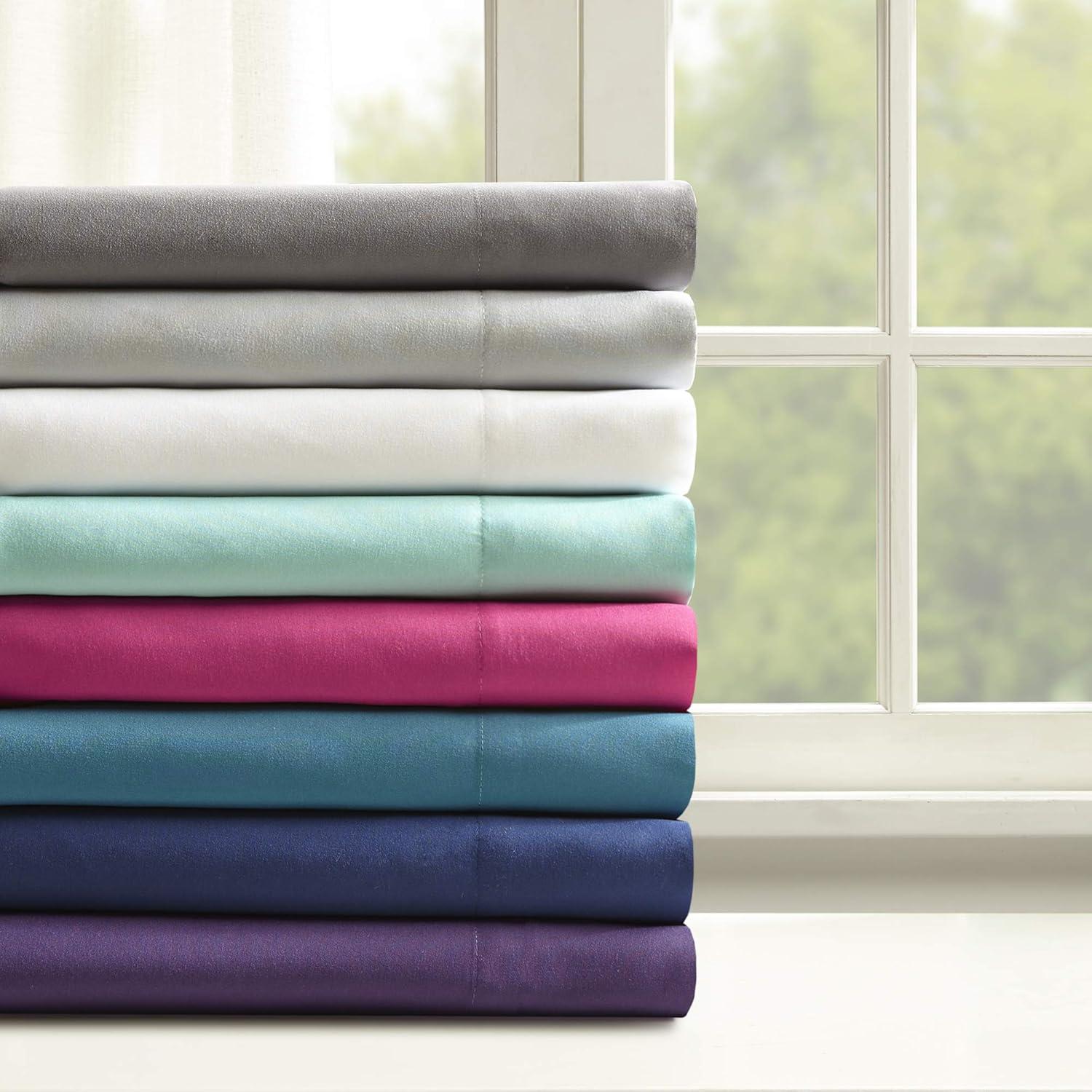 Comfort Spaces Solid 100% Polyester Microfiber Solid Sheet Set, Full, Aqua