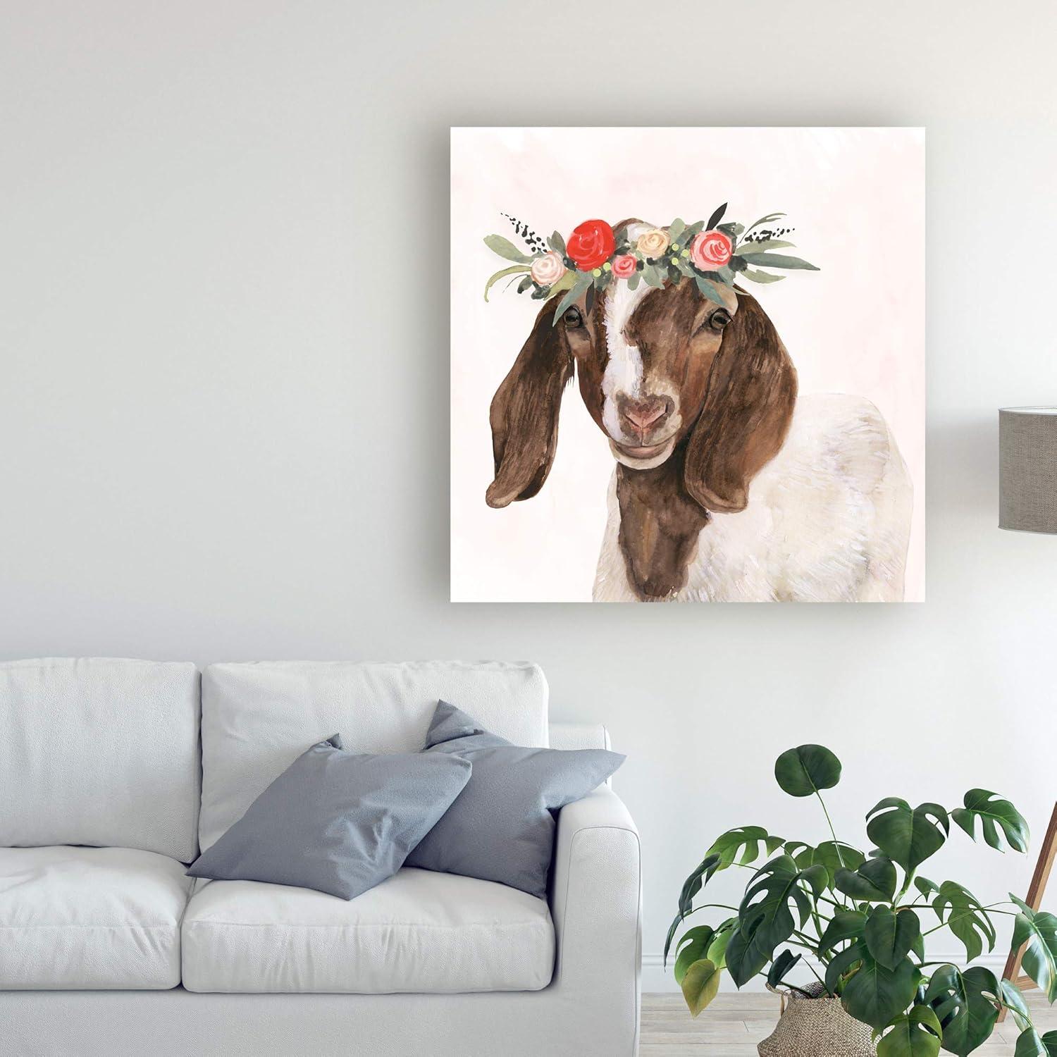 Trademark Fine Art -Victoria Borges  'Garden Goat Ii' Canvas Art