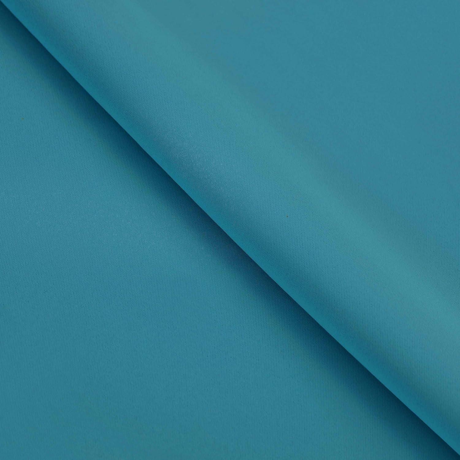 Classic Modern Solid Room Darkening Semi-Blackout Curtains, Grommets, Set of 2, 52"x108", Aqua - Blue Nile Mills
