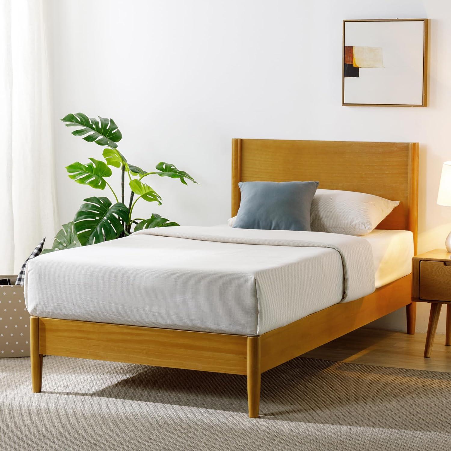 Zinus Allen 35" Mid Century Wood Platform Bed Frame, Twin