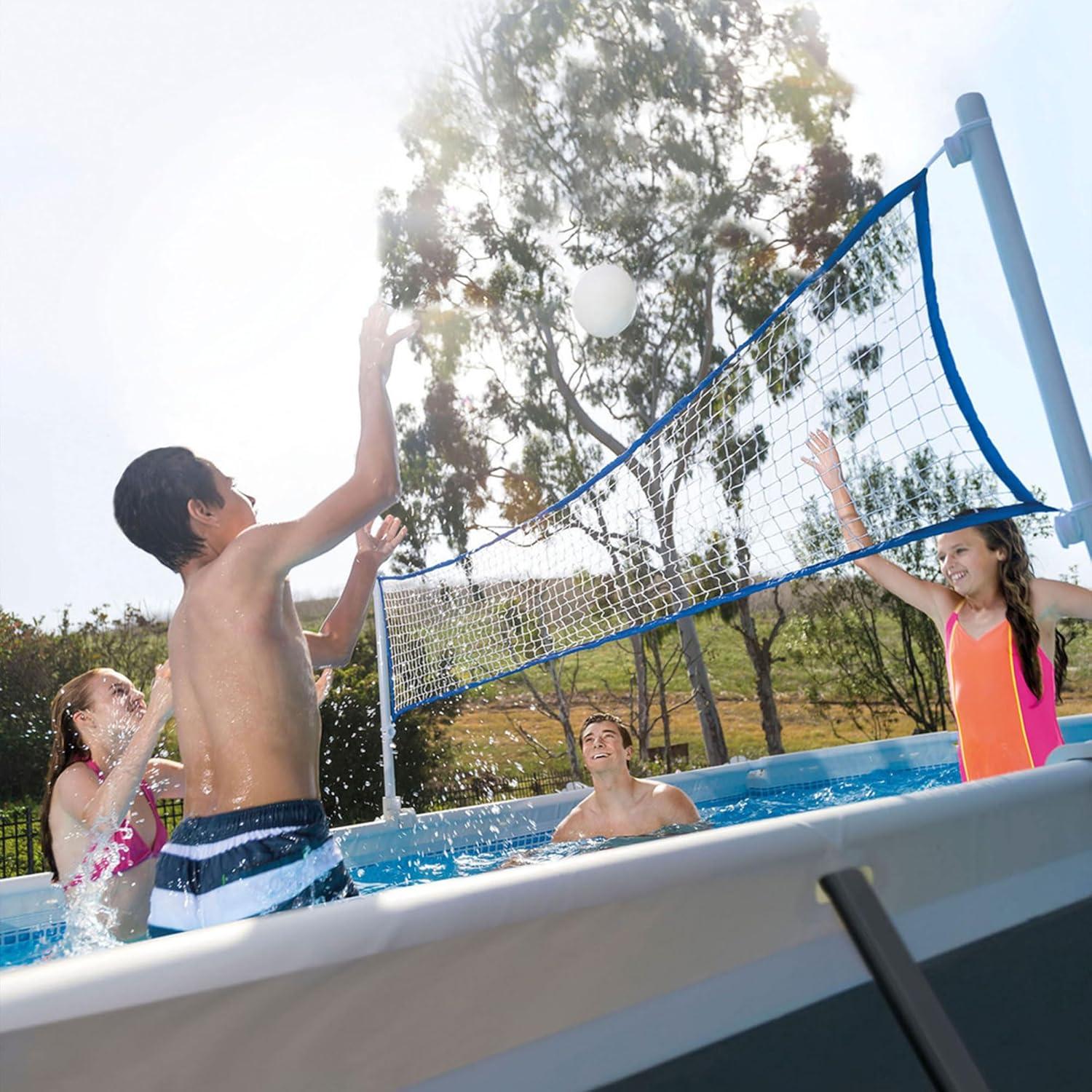 Intex Ultra 24ftX12ftX52in XTR Rectangular Metal Frame Swimming Pool Set w/Pump Filter