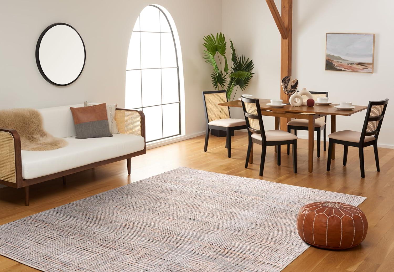 Harlow HAR105 Power Loomed Area Rug - Ivory Grey/Rust - 8'x10' - Safavieh.