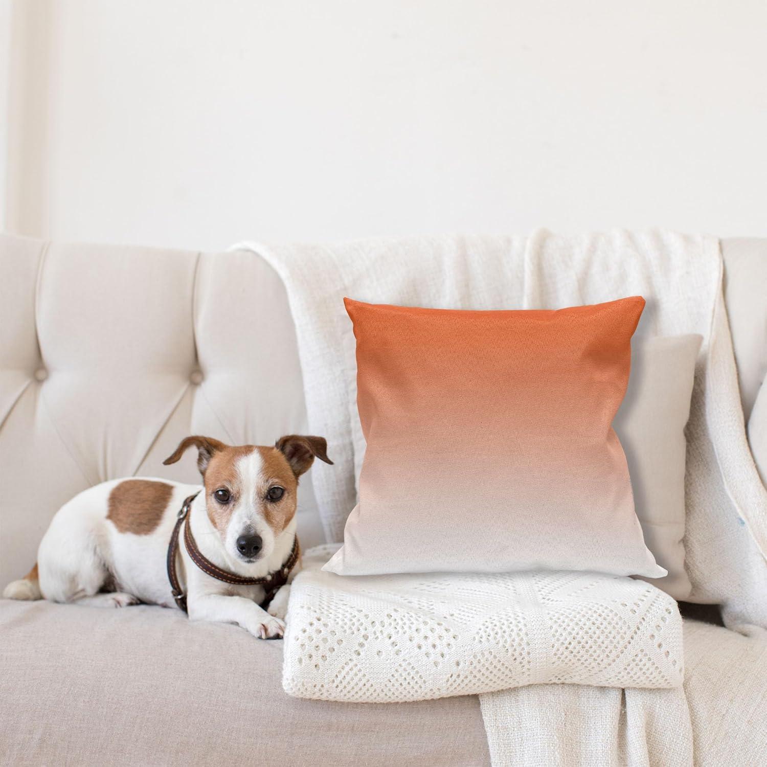 Ombre Throw Pillow Cushion Cover, Sunset in the Hot Desert Inspired Dusk Orange Ombre Digital Design Print Room Decorations, Decorative Square Accent Pillow Case, 18 X 18 Inches, Orange, by Ambesonne