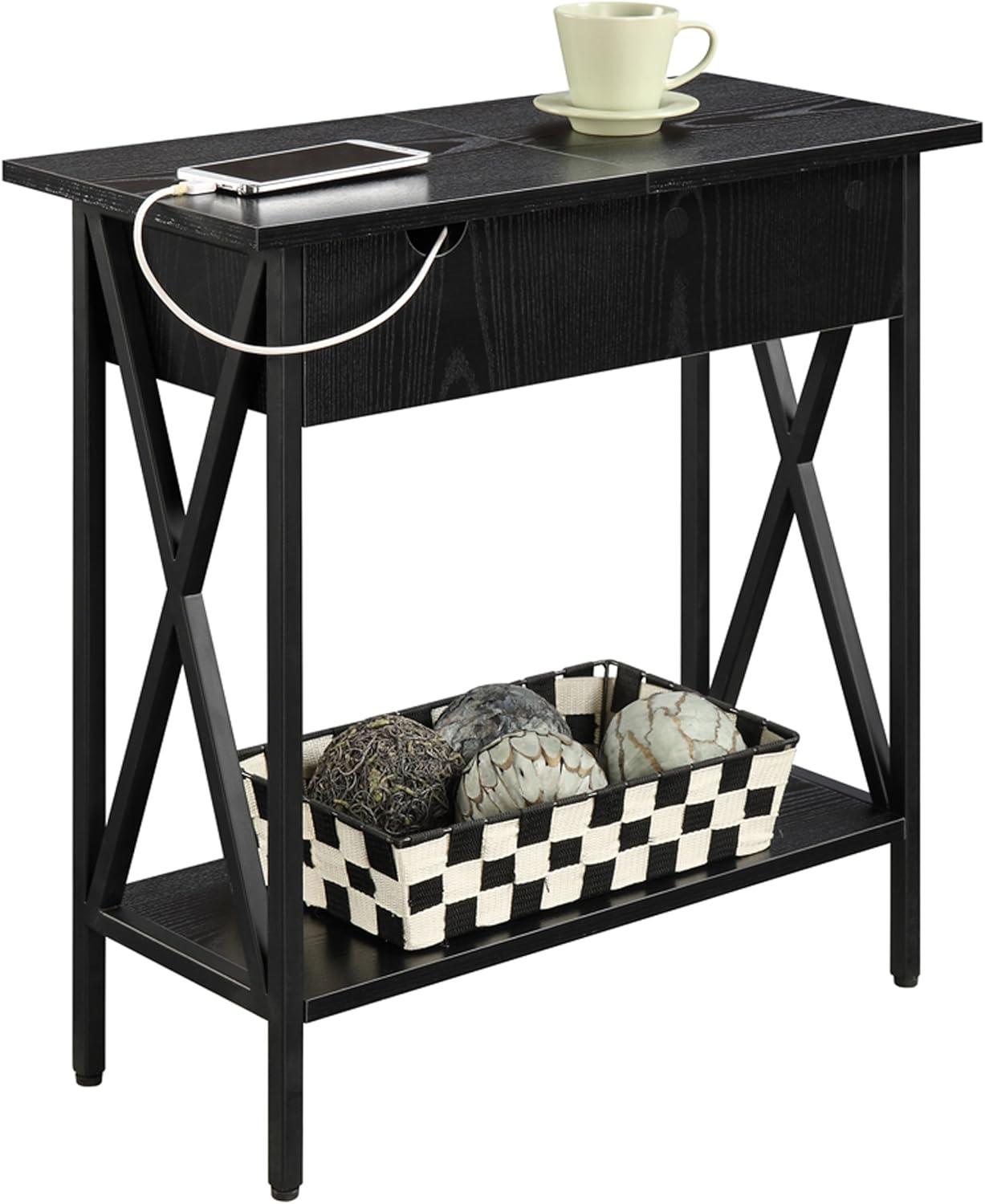 Convenience Concepts Tucson Flip Top End Table with Charging Station, Multiple Finishes