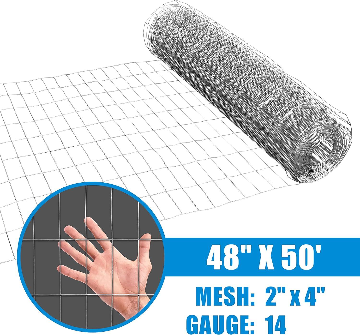 4 ft. x 50 ft. Galvanized Welded Wire Fence for Garden and Security