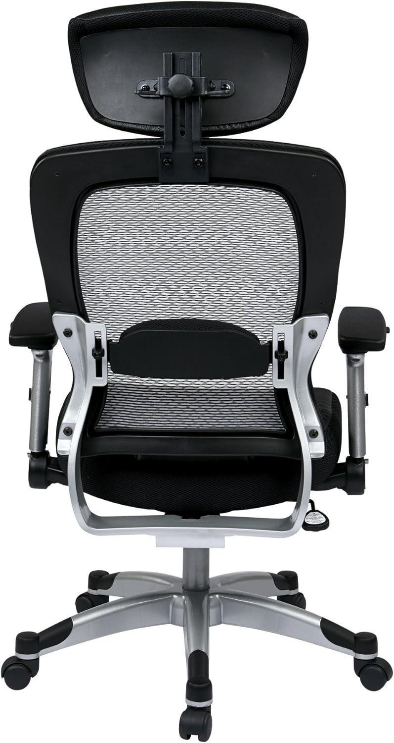 Black Mesh and Leather High Back Executive Swivel Chair