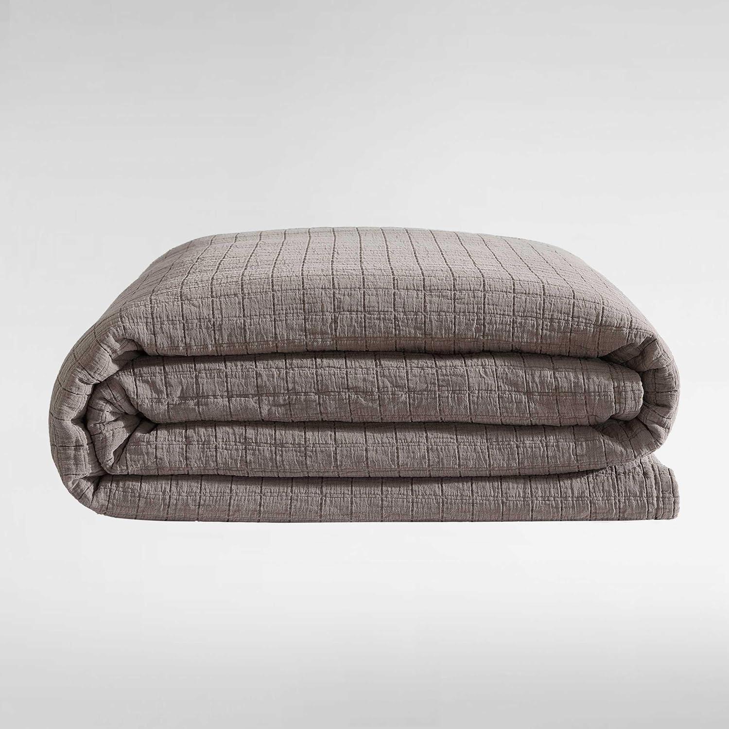 Essential Garment Washed Solid Reversible Cotton Coverlet