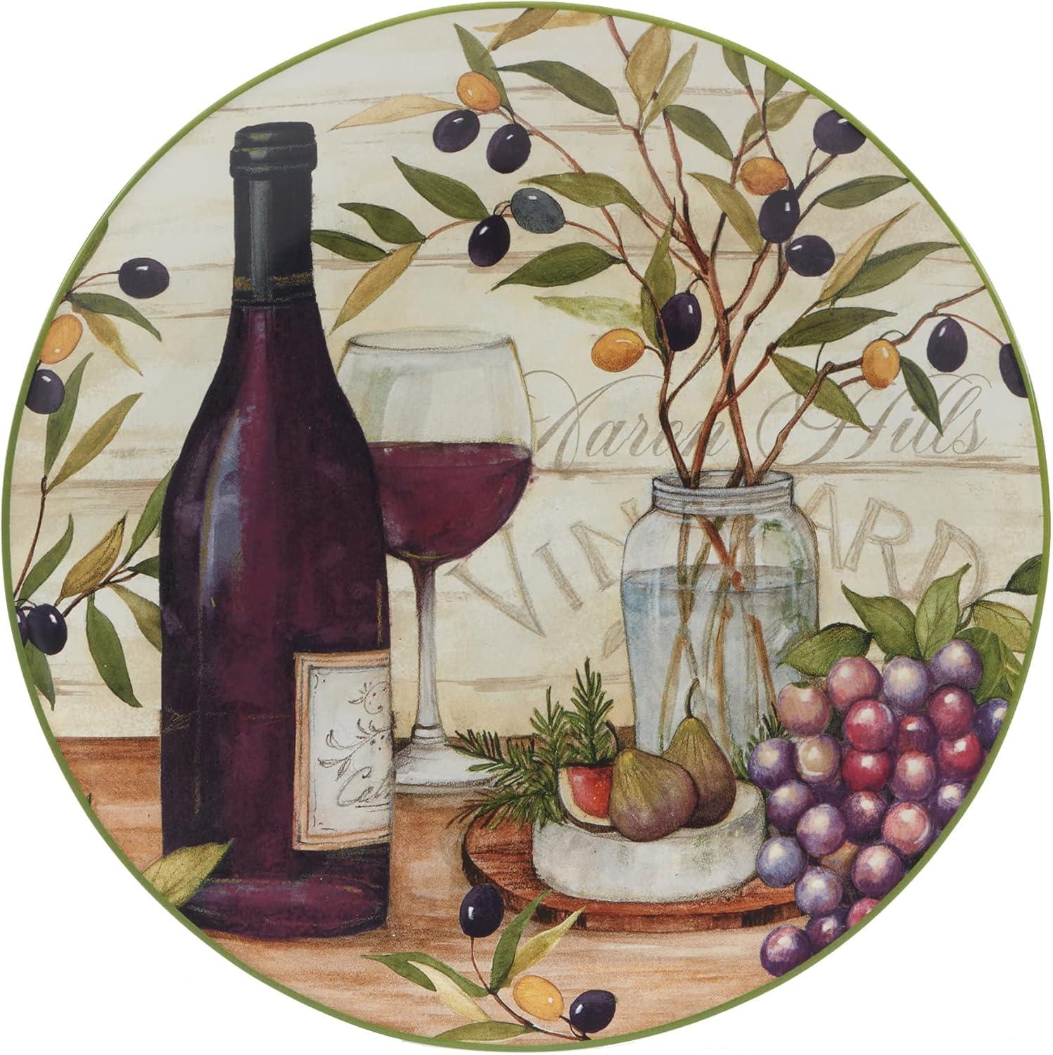 Certified International Meadow Brook Vineyard Set Of 4 Dinner Plate 10.5" 2 Asst.