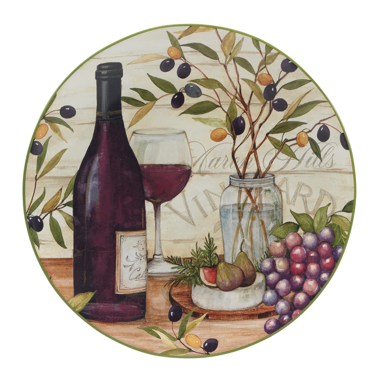 Certified International Meadow Brook Vineyard Set Of 4 Dinner Plate 10.5" 2 Asst.