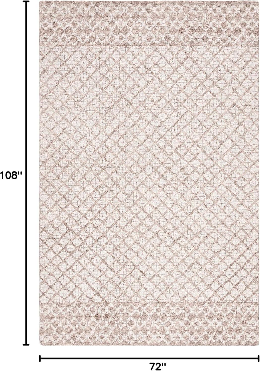 SAFAVIEH Abstract Ryder Geometric Area Rug, Ivory/Brown, 6' x 9'