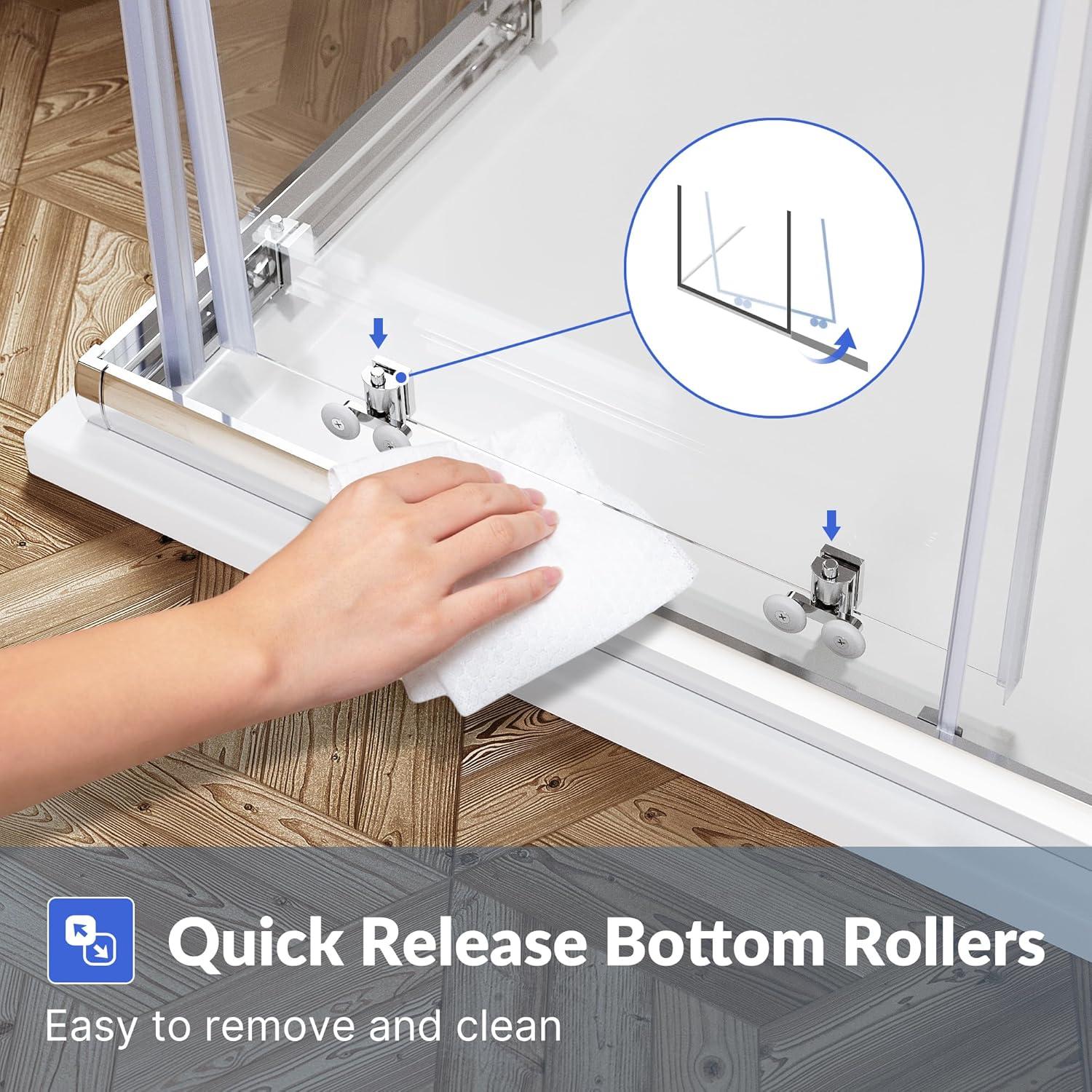 Sunny Shower Corner Entry Sliding Shower Door 36 in.D x 36 in. W x 72 in. H Brushed Nickel Finish Shower Enclosure