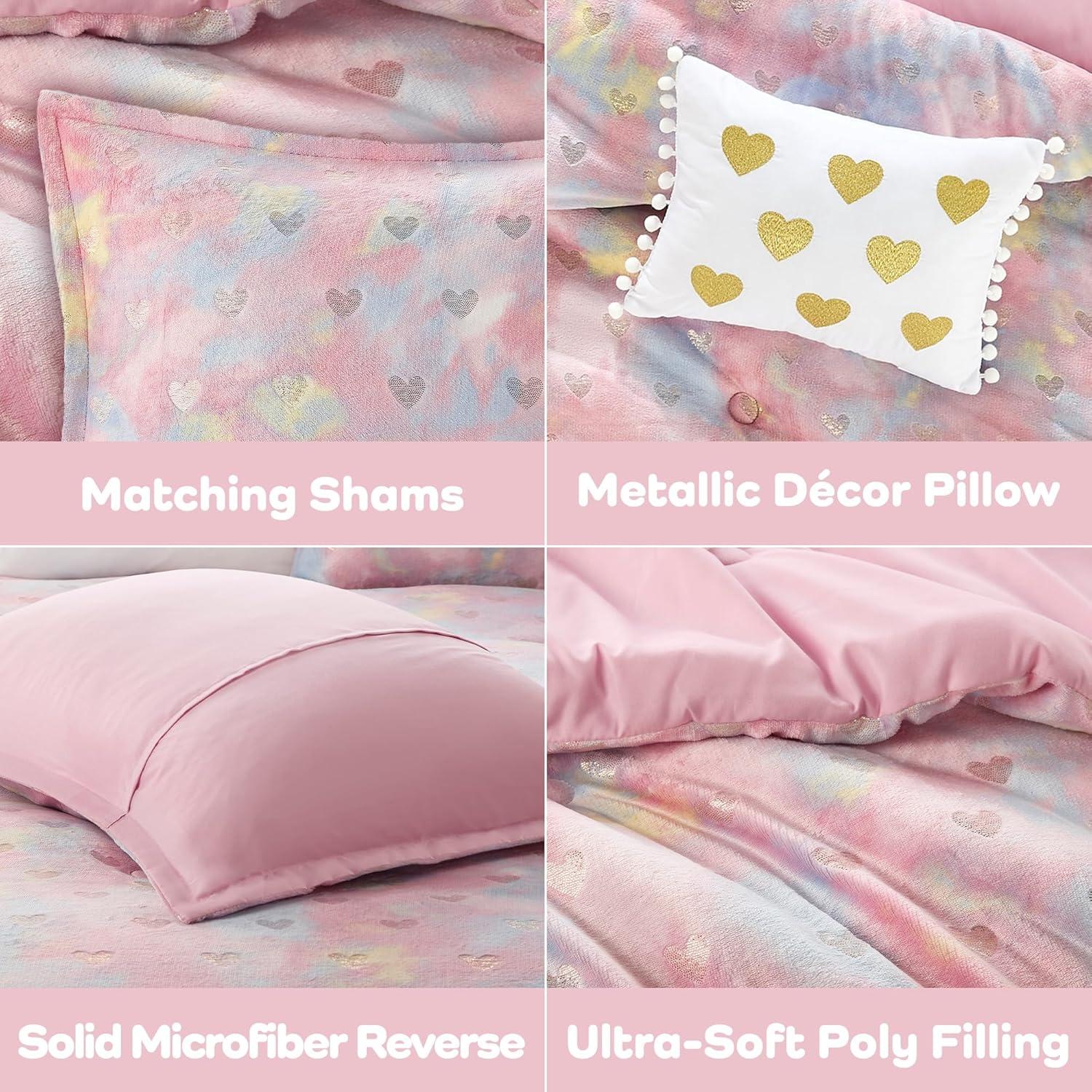 Mi Zone Rosalie Metallic Printed Plush Comforter Set