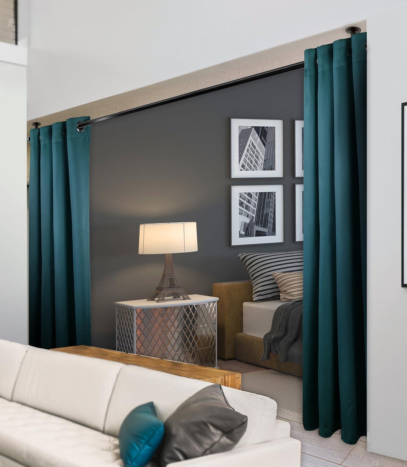 Premium Heavy Duty Room Divider Curtain / Patio Curtain with Grommet 1 Panel - Turquoise 150" x 108"