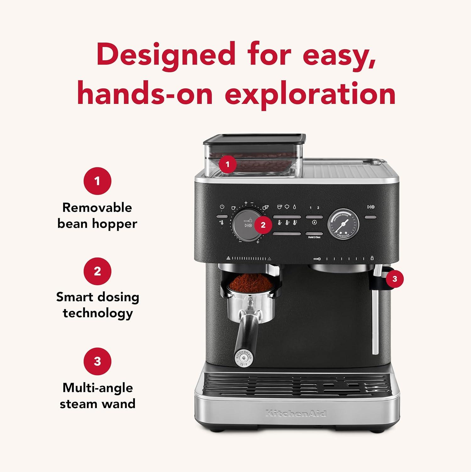 KitchenAid ® Semi-Automatic Espresso Machine in Cast Iron Black