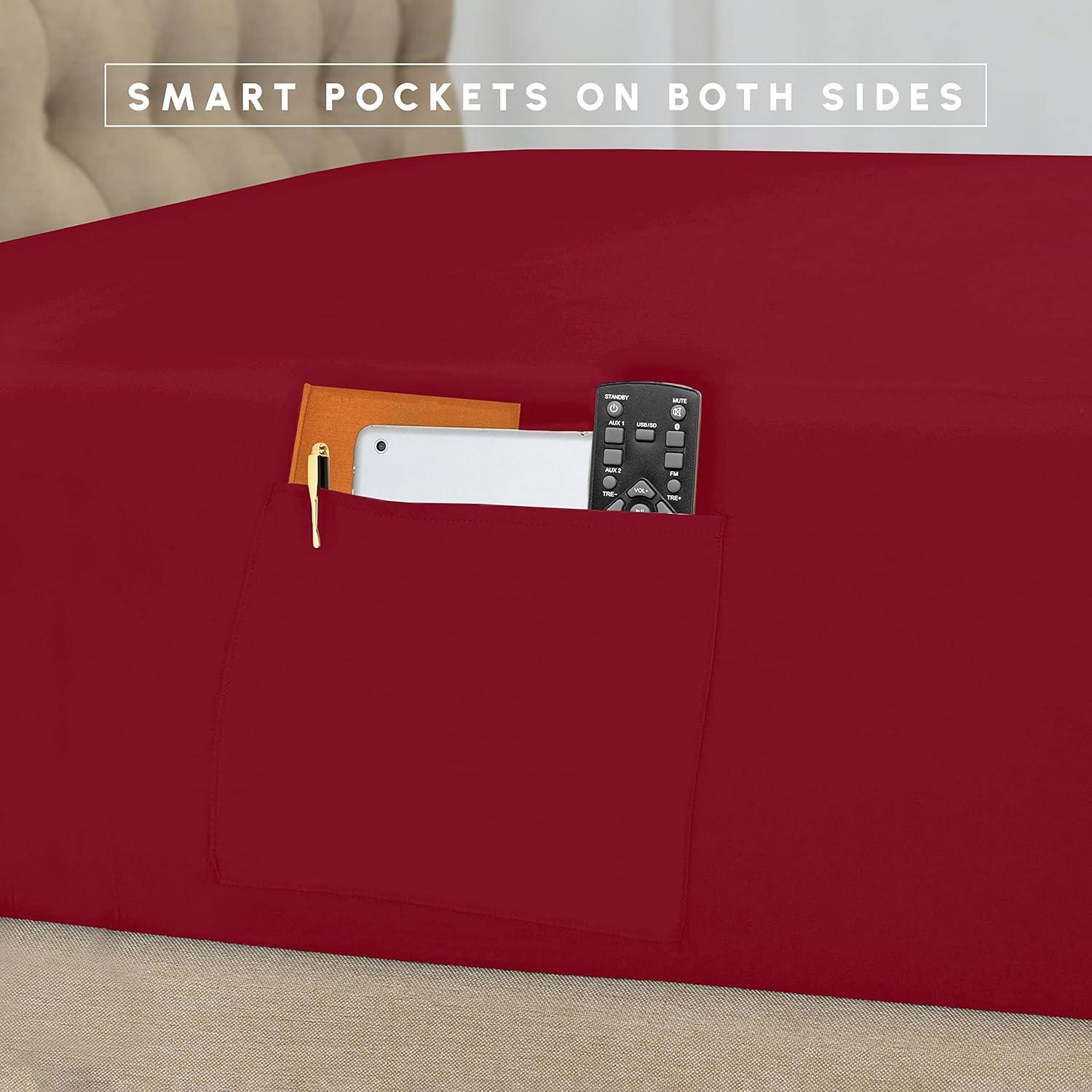 Burgundy Full/Queen Microfiber Pinch Pleated Bed in a Bag Set