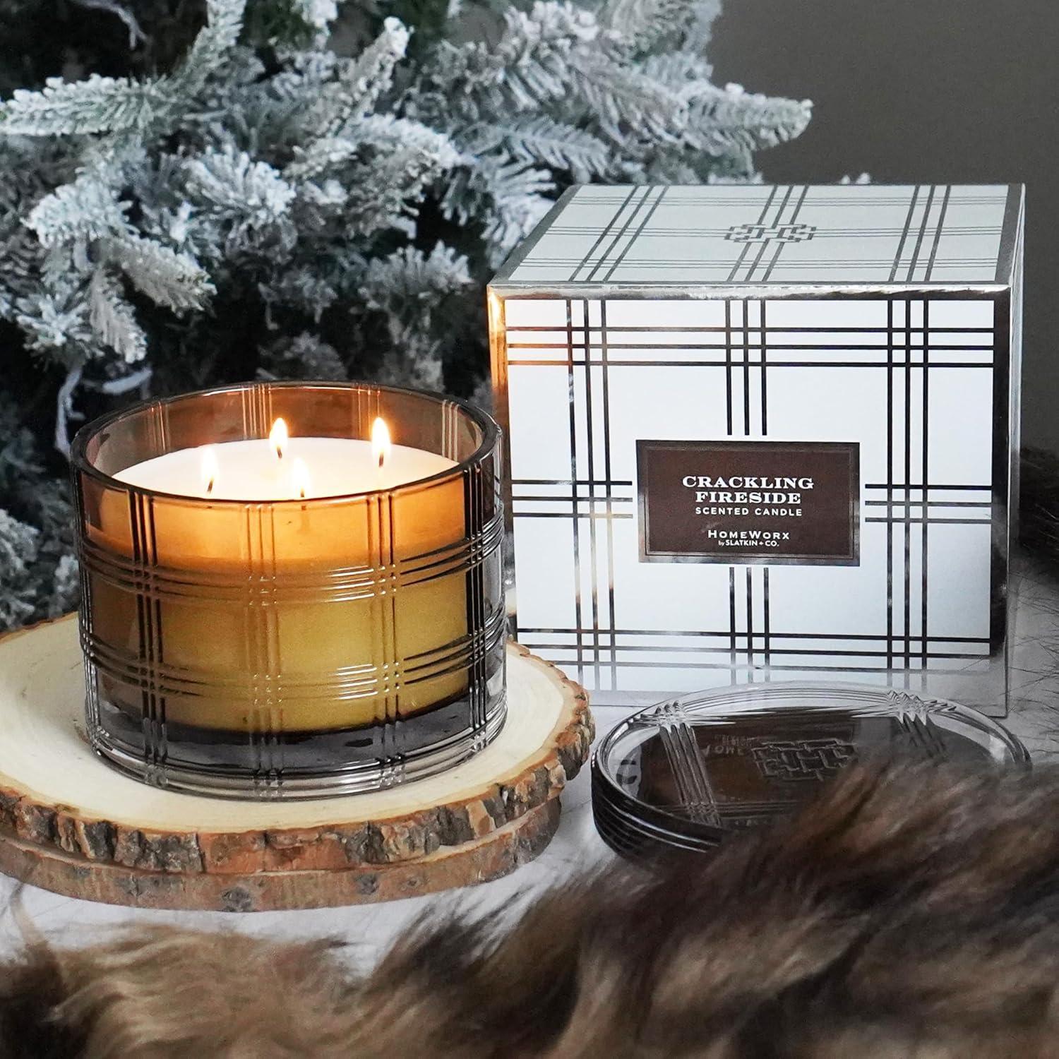 HomeWorx by SLATKIN + CO. 18oz Luxe Candle - Crackling Fireside with Gift Box