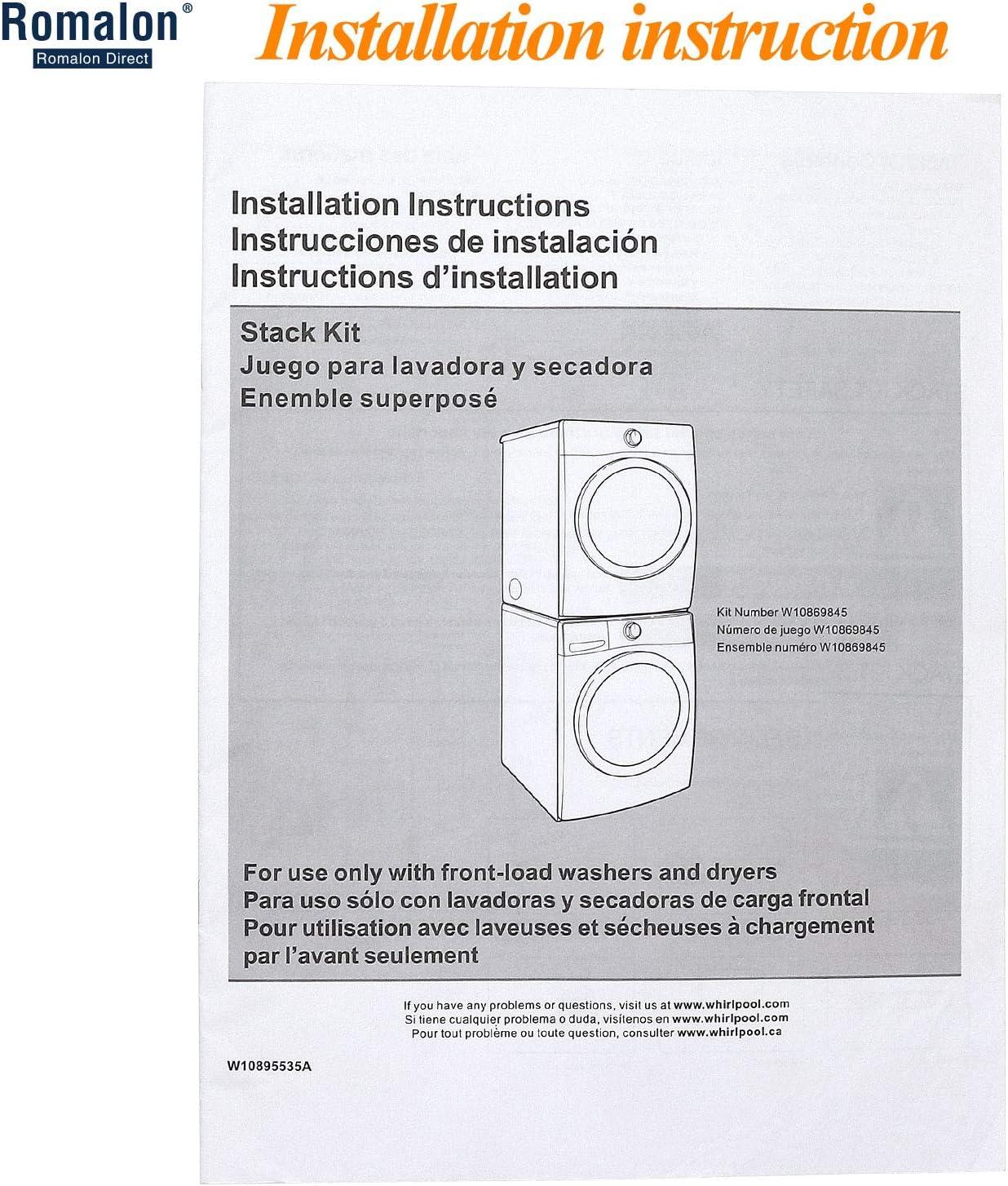 SENSHENGXIN Dryer and Washer W10869845 Dryer Stacking Kit Suitable for W10298318 W1076131316
