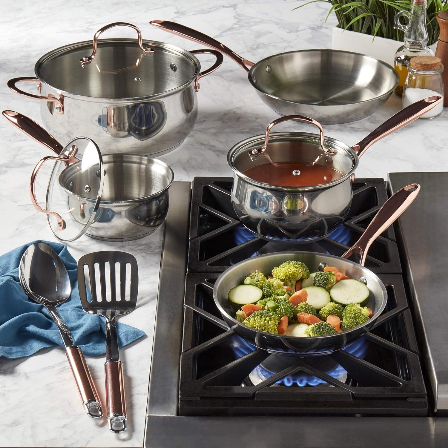 Celebrations 10 - Piece Stainless Steel Cookware Set