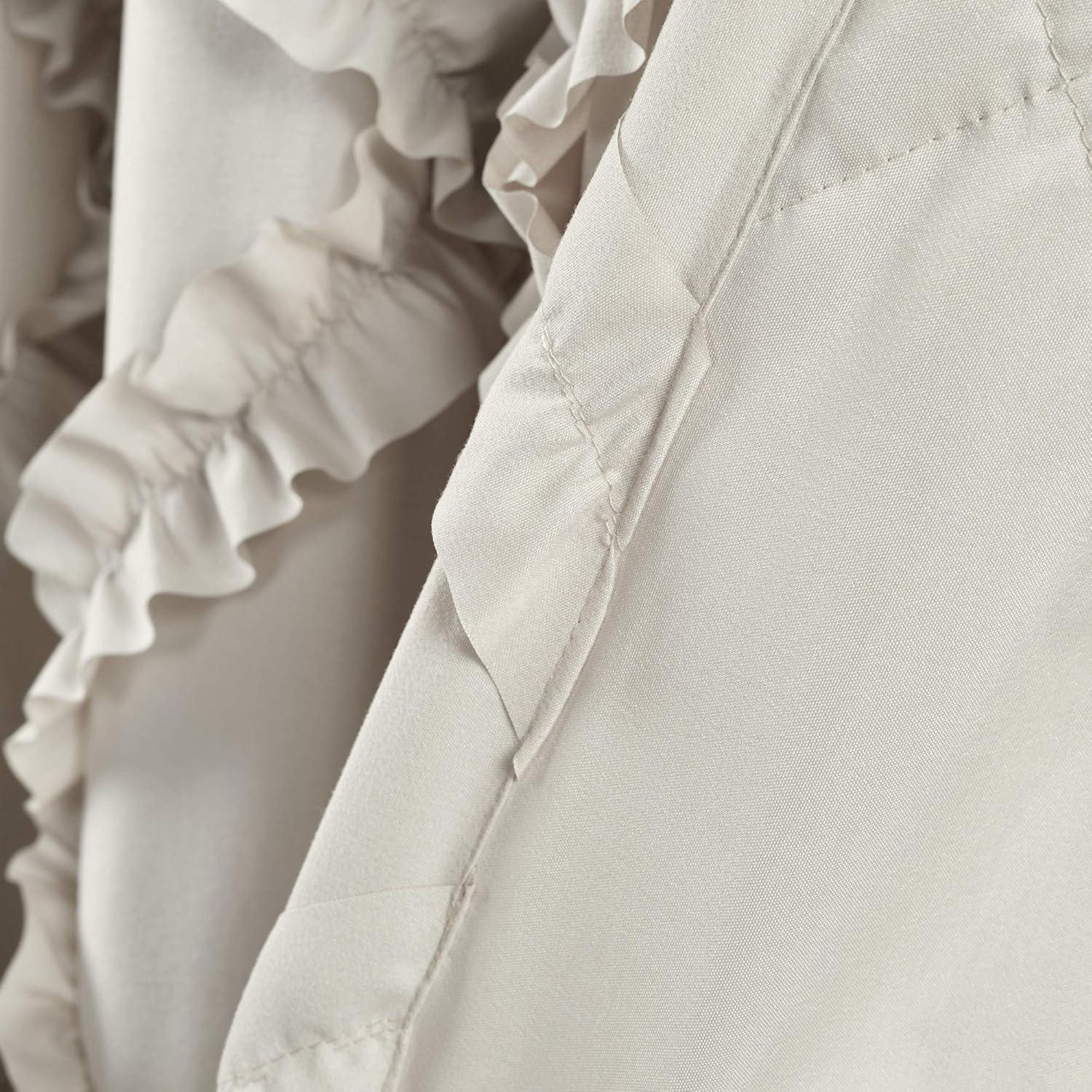 Lush Decor Ruffle Diamond Polyester Semi Sheer Curtain Pair (Set of 2)