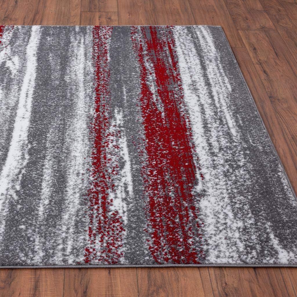 Luxe Weavers Modern Abstract Red 6x9 Area Rug