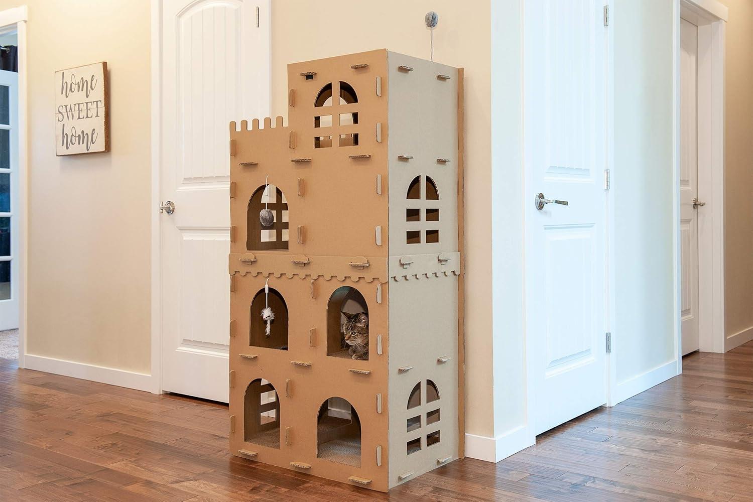 FurHaven Tiger Tough Castle Playground Deluxe Scratcher House