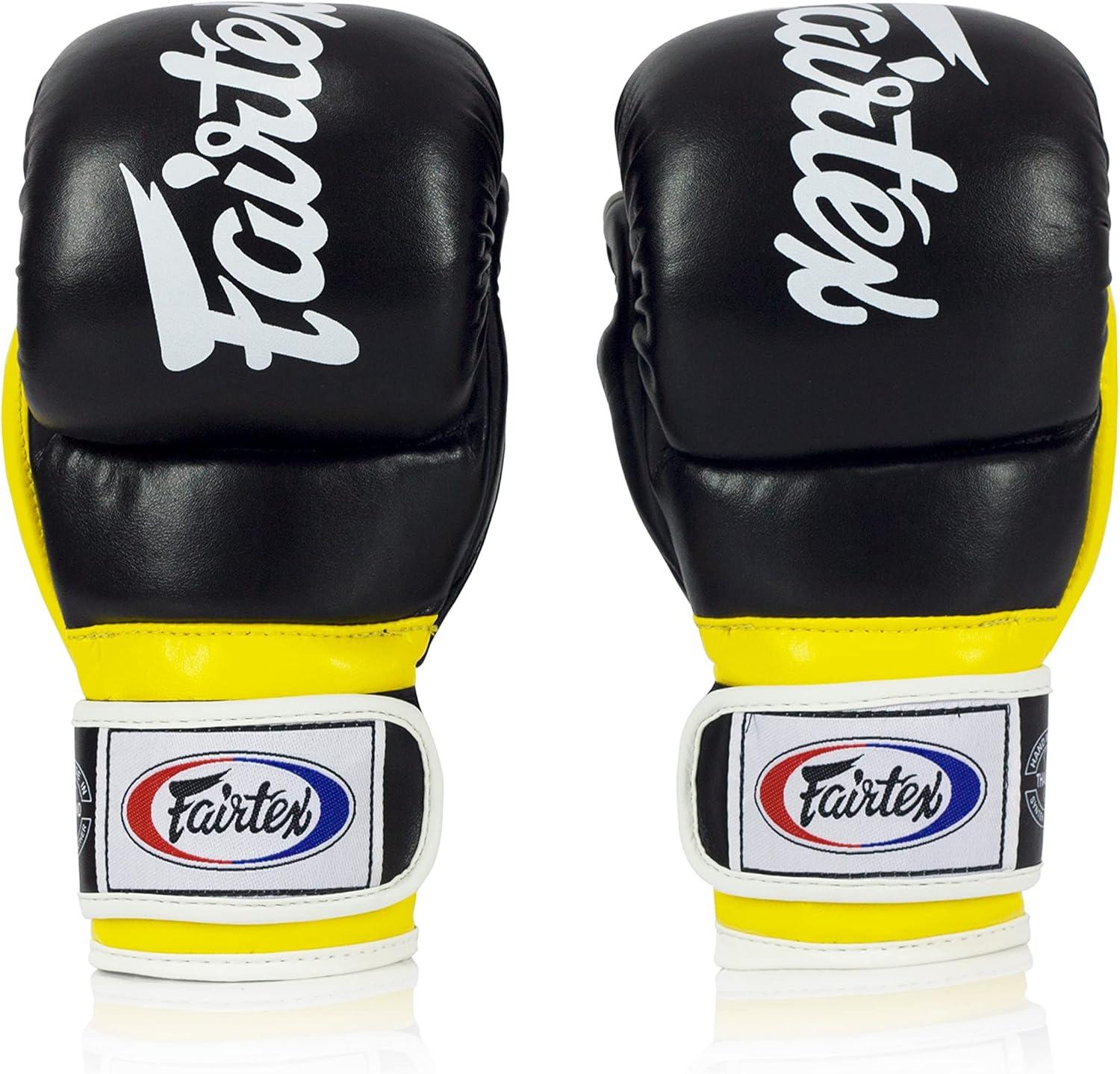 Fairtex FGV18 Super Sparring Grappling MMA Gloves Black/Yellow Large
