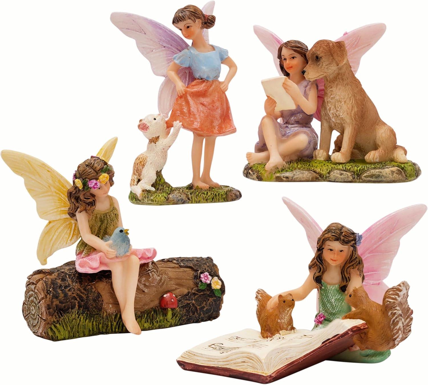 PRETMANNS Fairy Garden Accessories with Garden Fairy Figurines - Adorable Fairies for Fairy Gardens, Cute Fairy Garden Miniatures with a Fairy Furniture Kit C21