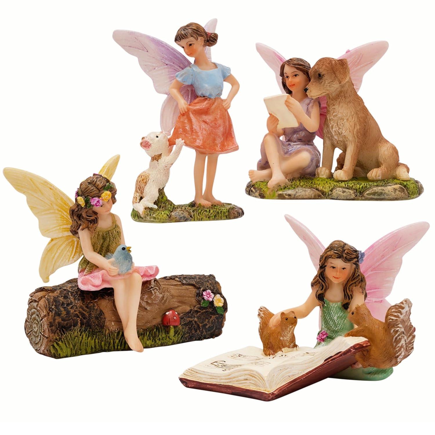 PRETMANNS Fairy Garden Accessories with Garden Fairy Figurines - Adorable Fairies for Fairy Gardens, Cute Fairy Garden Miniatures with a Fairy Furniture Kit C21