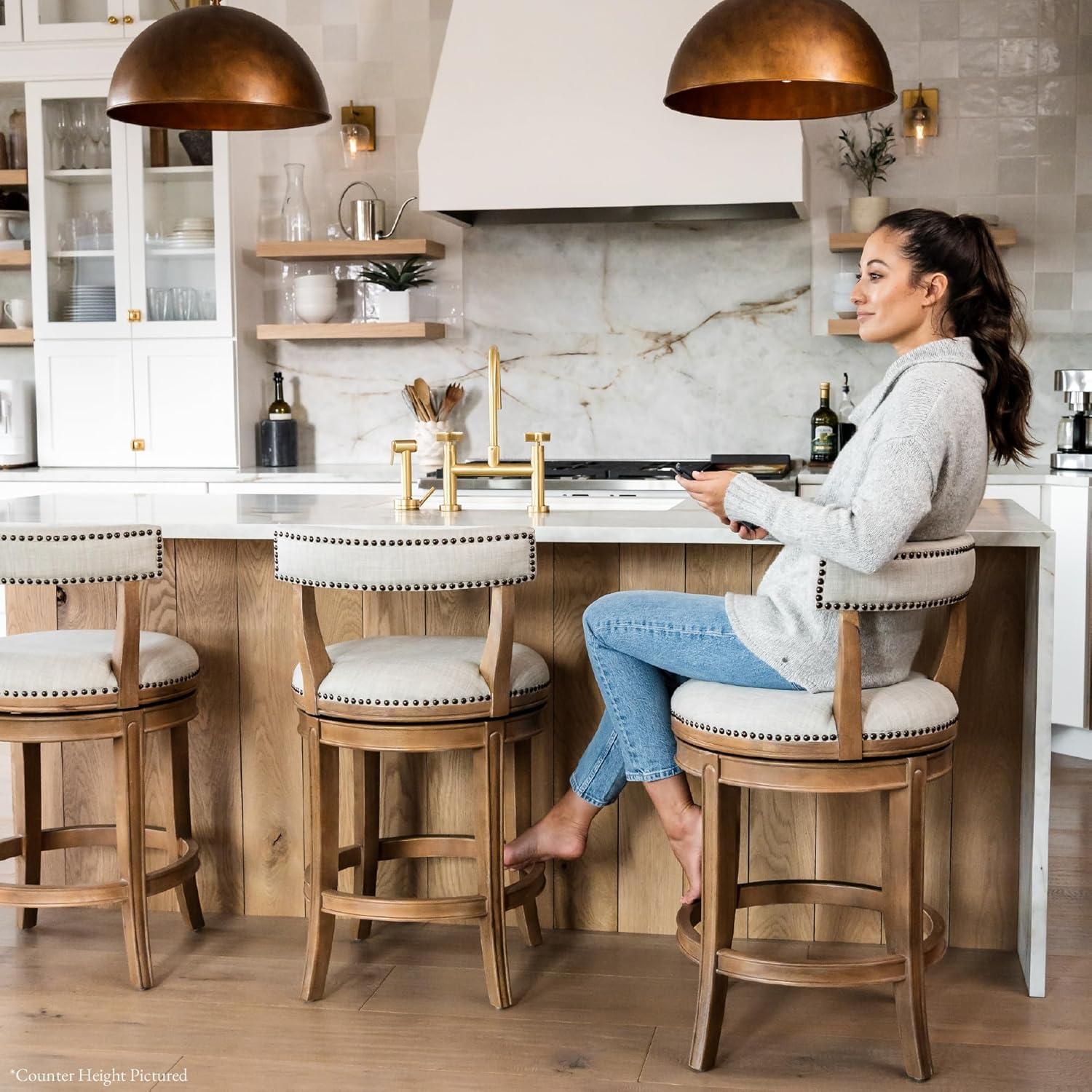 Maven Lane Maven Lane Alexander Stool with Fabric Upholstery