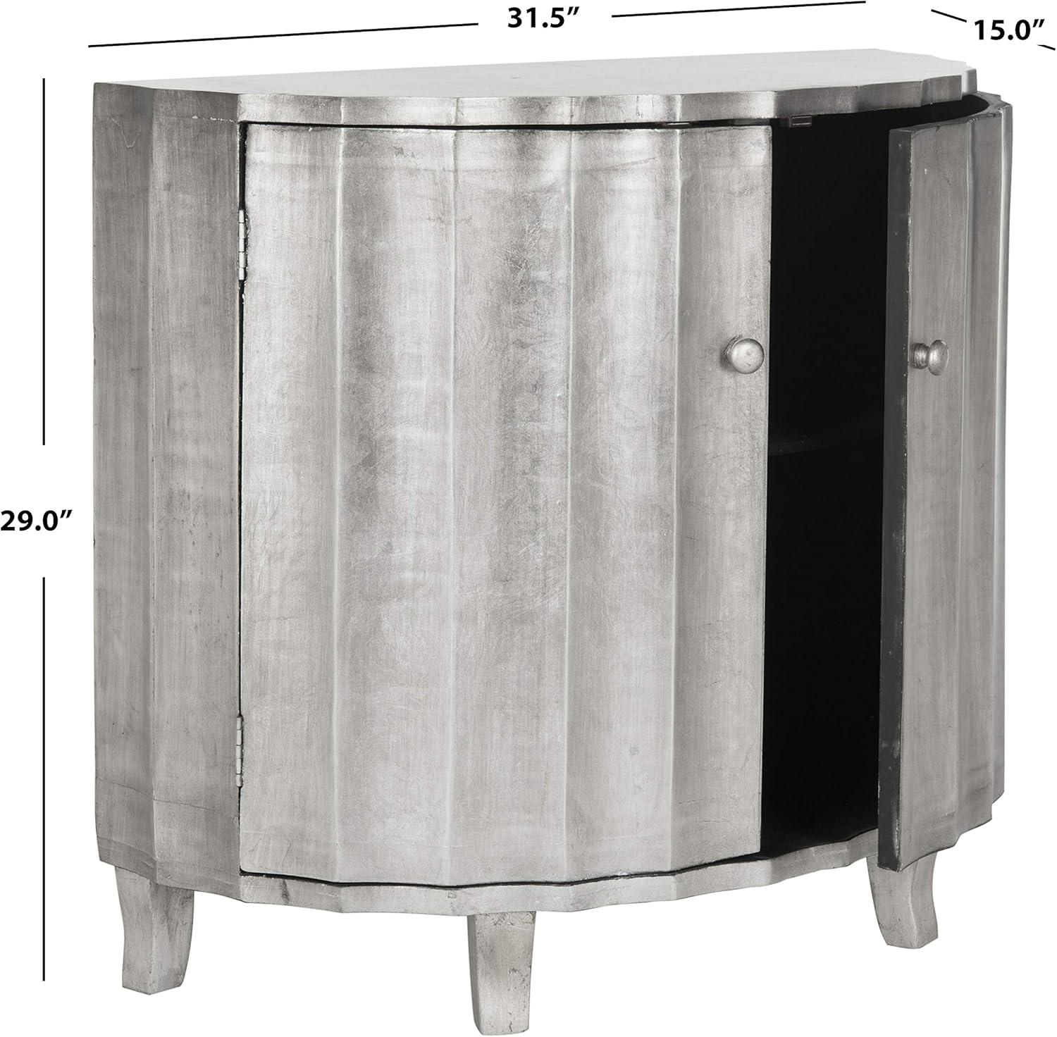 Rutherford Demilune Cabinet - AMH1516 - Silver - Safavieh Couture