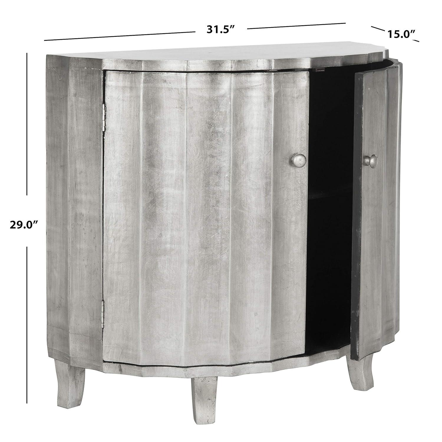 Rutherford Demilune Cabinet - AMH1516 - Silver - Safavieh Couture
