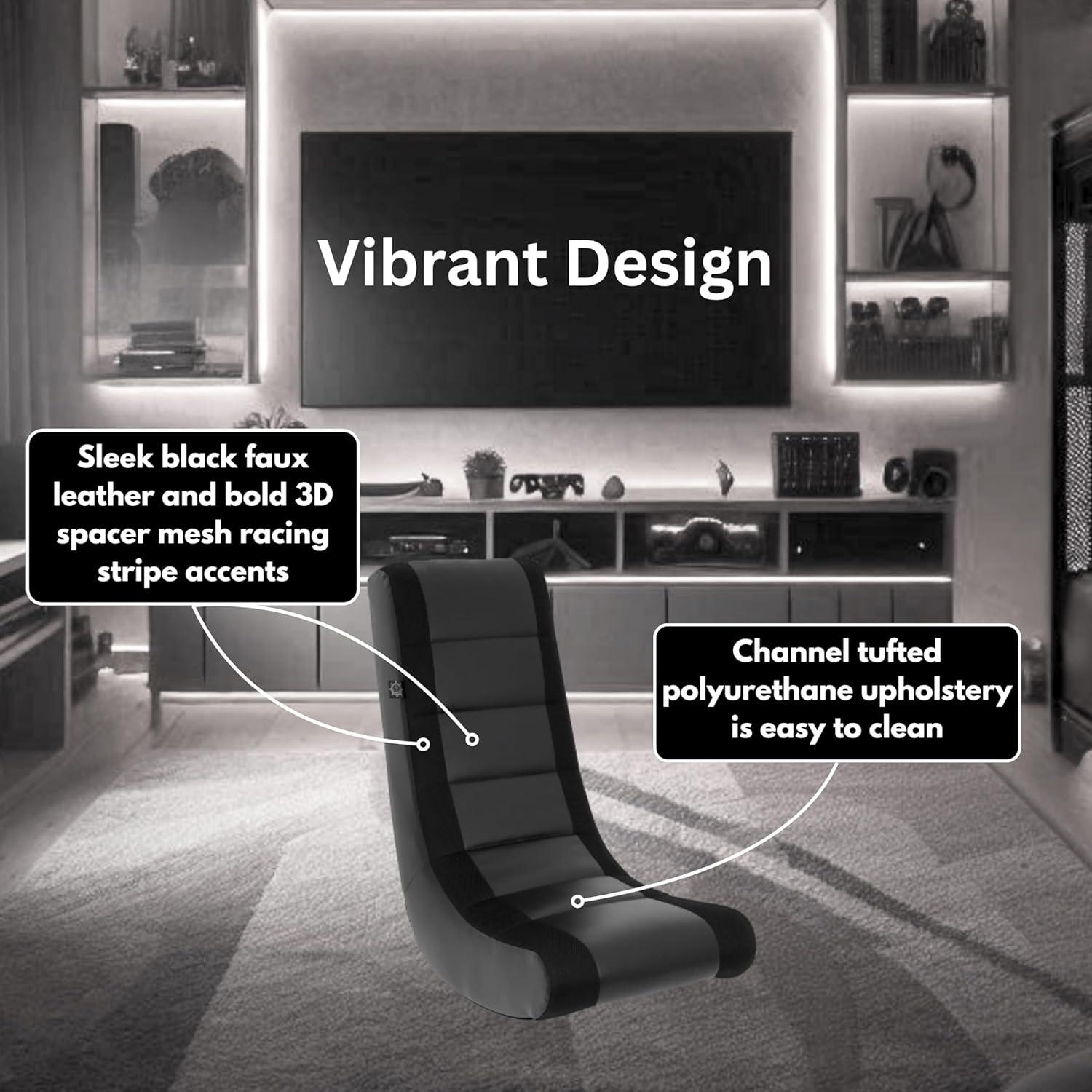 Video Rocker Gaming Chair Black - The Crew Furniture: Ergonomic Rocking Design, No Assembly Required