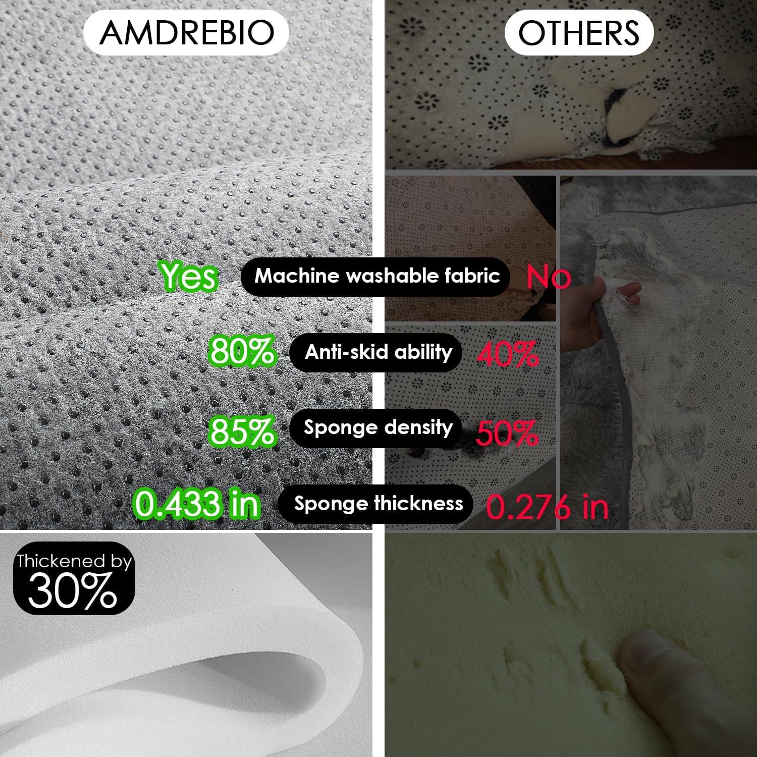 Amdrebio Grey Modern Large Living Room Rugs 6x9, Fluffy Area Rug for Bedroom, Shaggy Indoor Carpet for Kids Room Decor, Fuzzy Big Carpets for Playroom, Plush Thick Farmhouse Rugs, Soft Shag Fur Rug