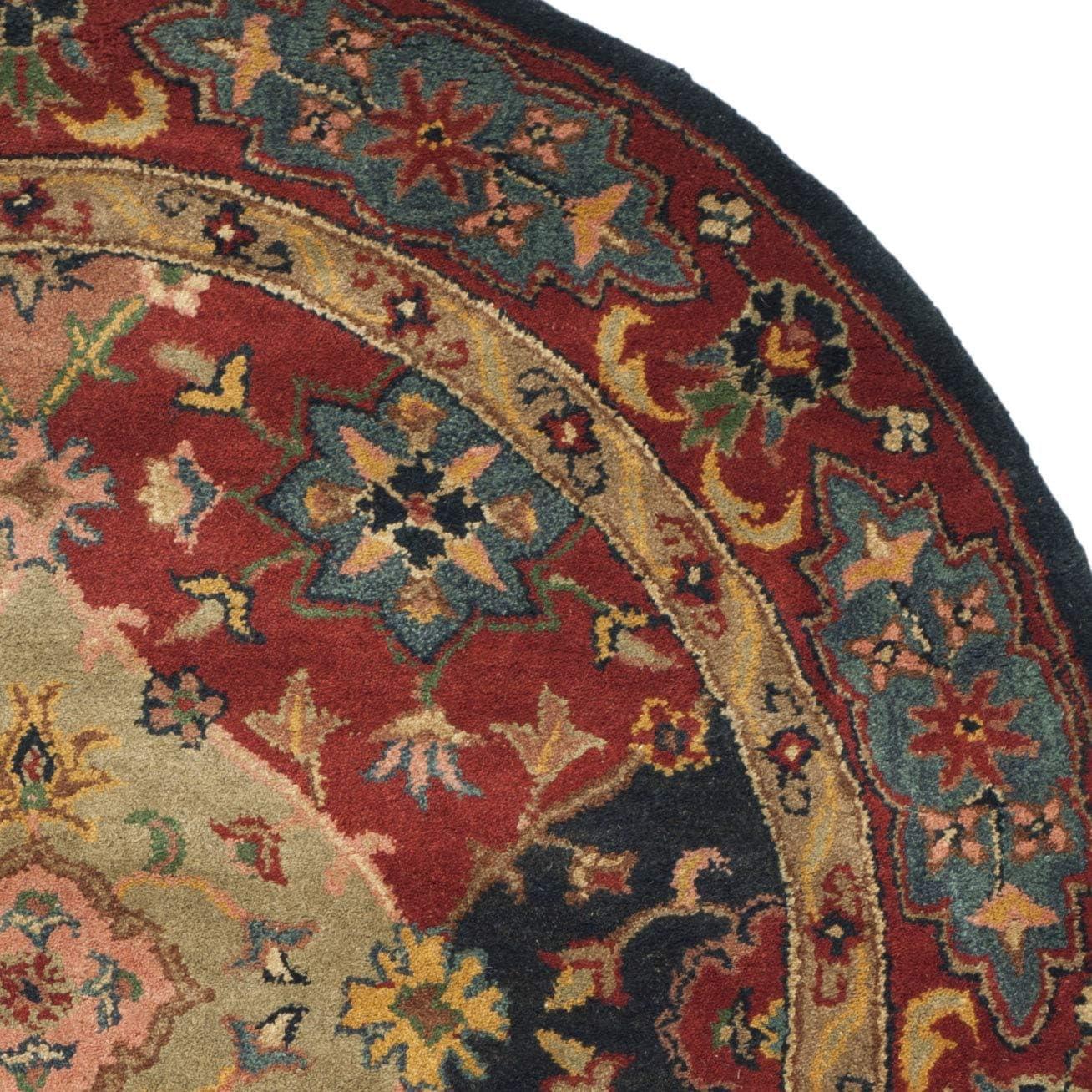 SAFAVIEH Heritage Trudi Traditional Wool Area Rug, Red/Multi, 4'6" x 6'6" Oval