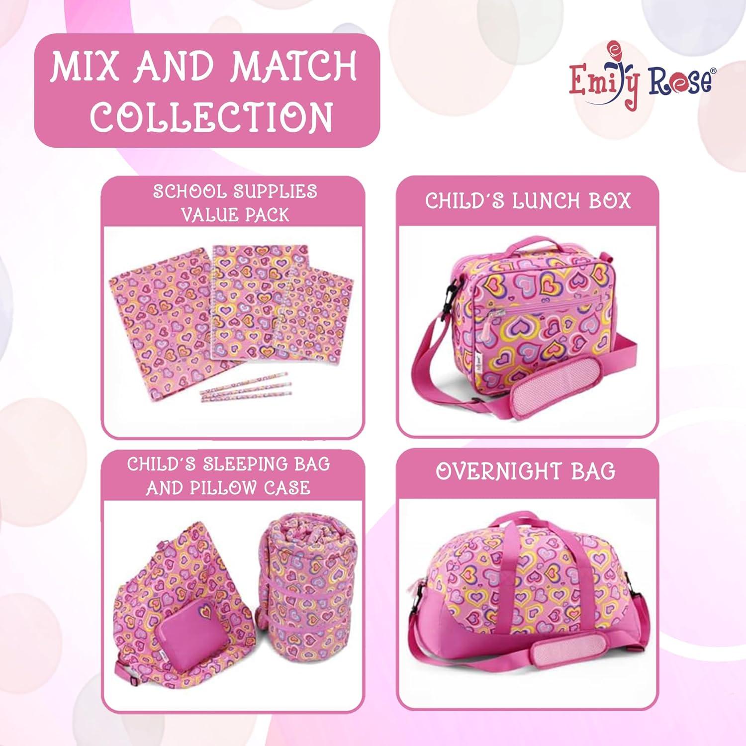 Playful Hearts Pink Polyester Kids Backpack with Doll Carrier